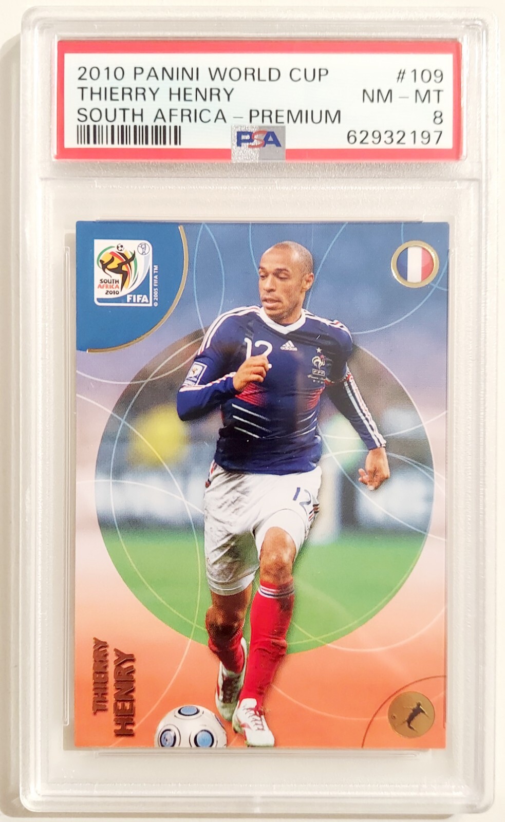 2010 PANINI FIFA WORLD CUP SOUTH AFRICA PREMIUM #109 THIERRY HENRY PSA 8 2010 PANINI FIFA WORLD CUP SOUTH AFRICA PREMIUM #109 THIERRY HENRY PSA 8