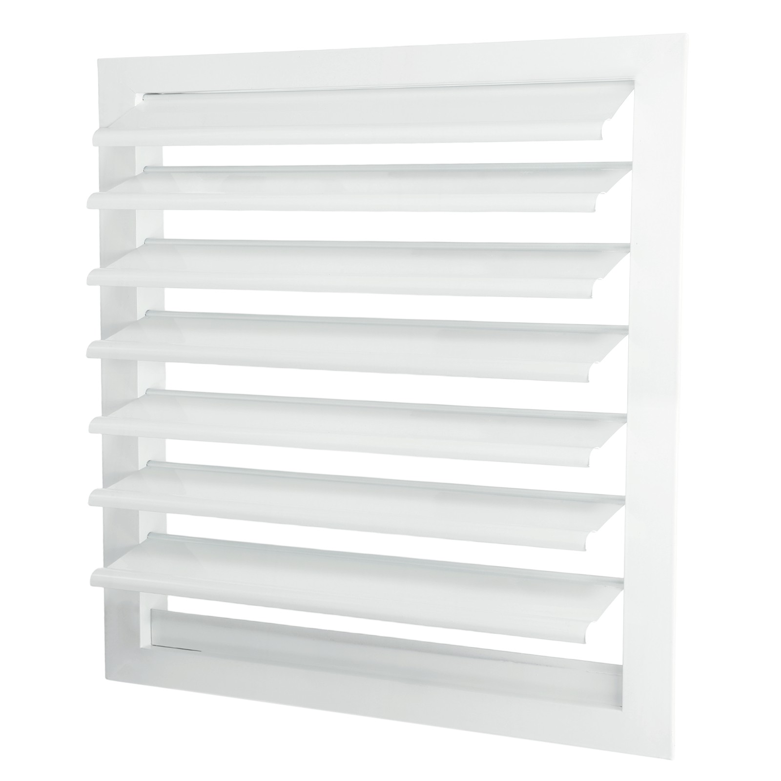 16x16 Inch Aluminum Vent Cover, Shutter Exhaust Fan Louvered Vent, White