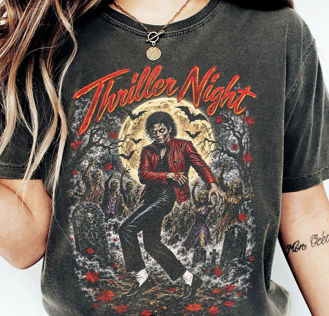 Thriller Night Shirt, Halloween Graphic Tee, Retro Horror Zombie T-Shirt