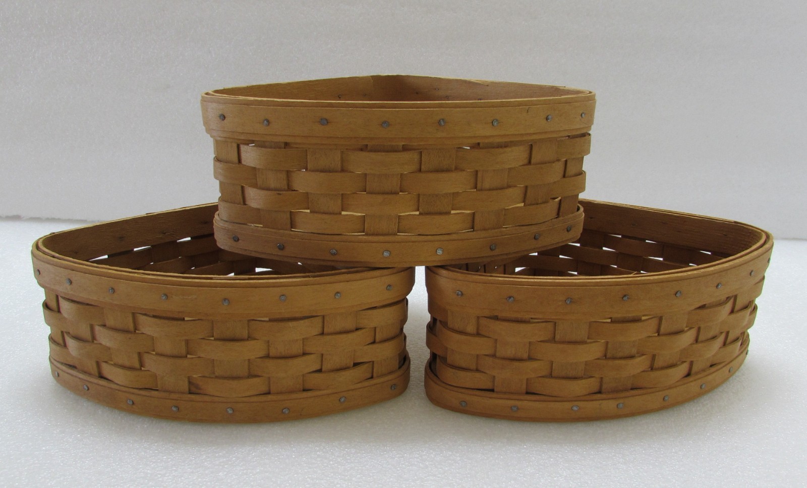 Retired Longaberger Small Corner Baskets - Set of 3 - Excellent