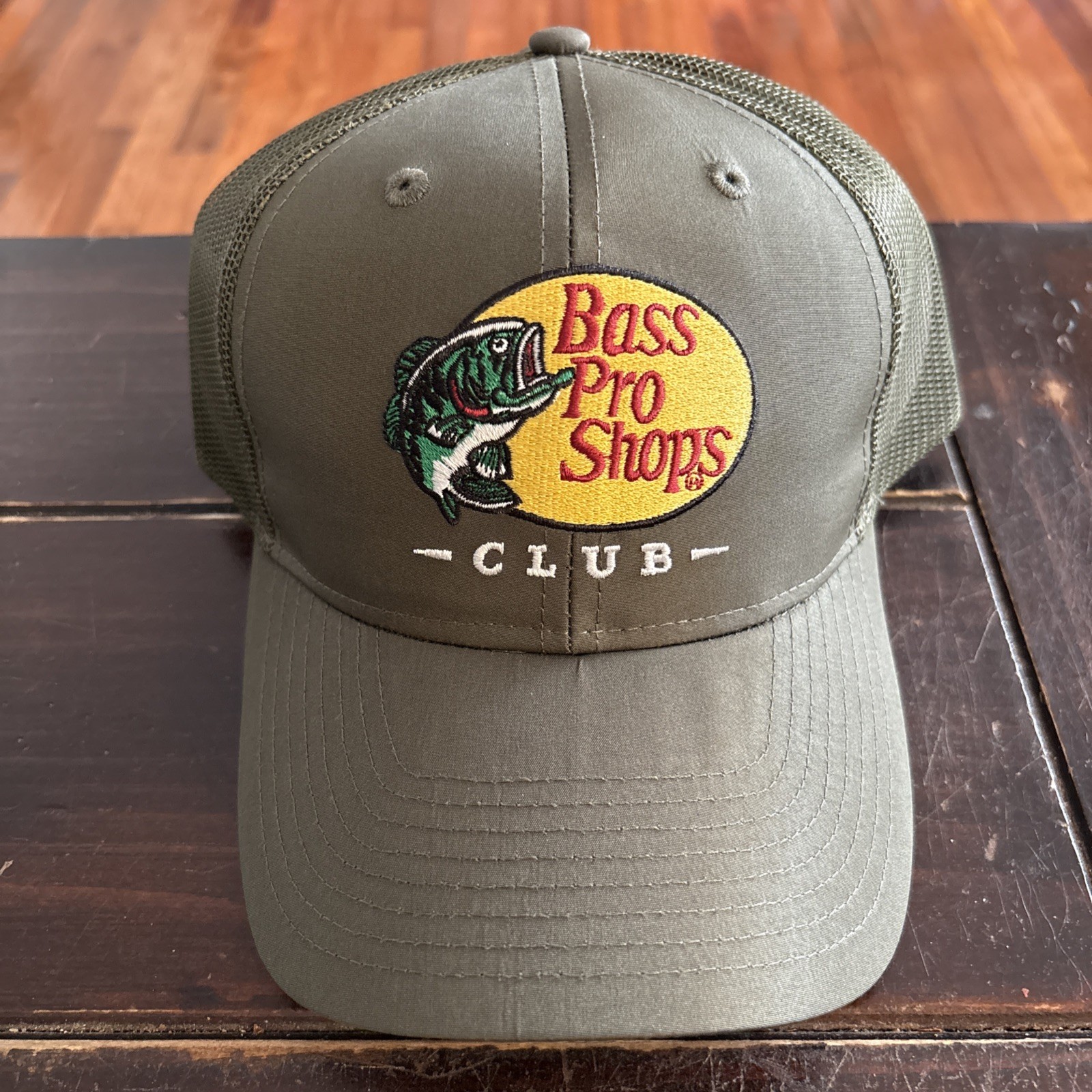 Bass Pro Shops Club hat mesh back adjustable snapback Green one size fits all