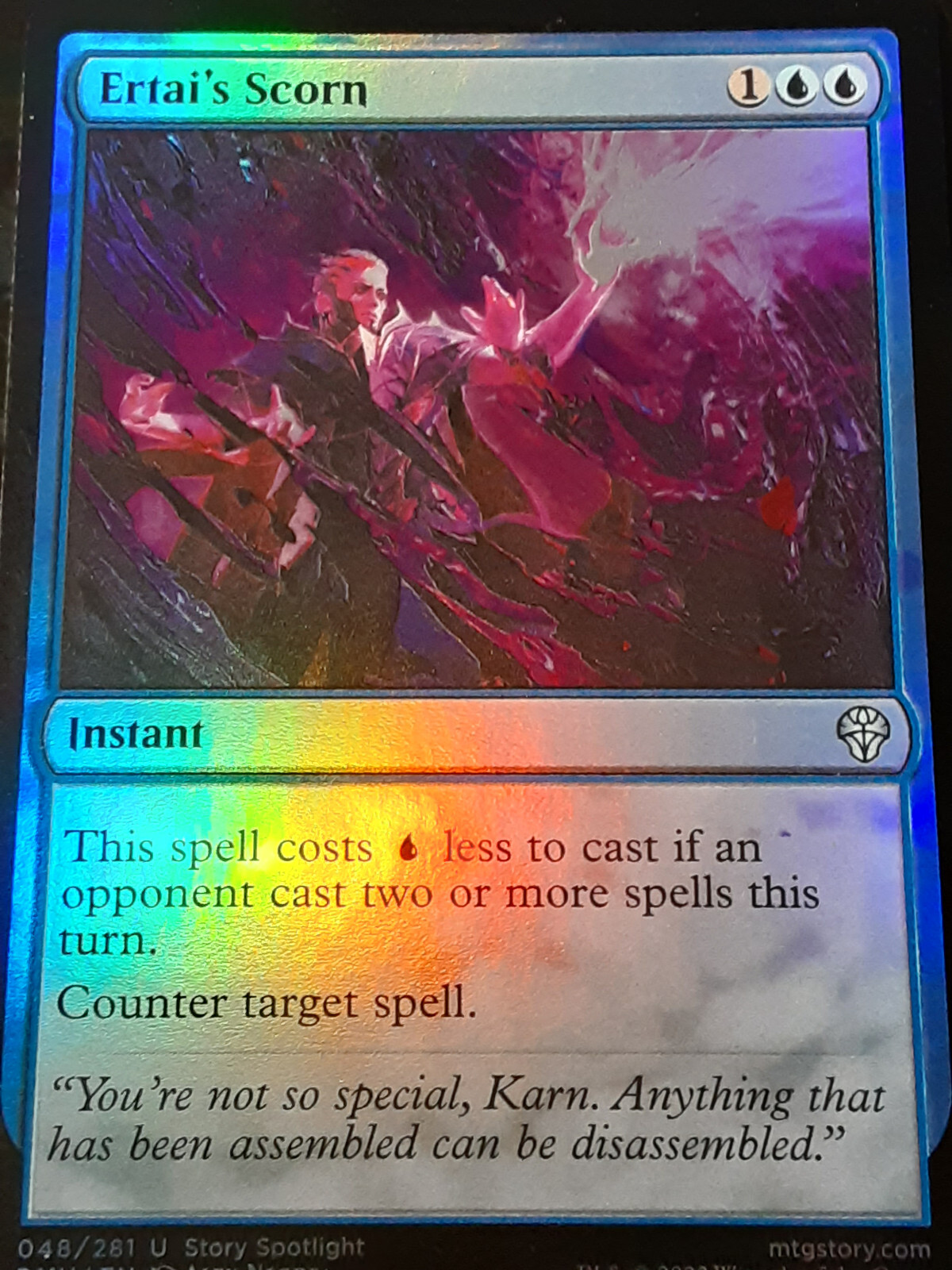Ertai\'s Scorn FOIL , Dominaria United ,Near Mint ,MTG,FREE SHIPPING Ertai\'s Scorn FOIL , Dominaria United ,Near Mint ,MTG,FREE SHIPPING