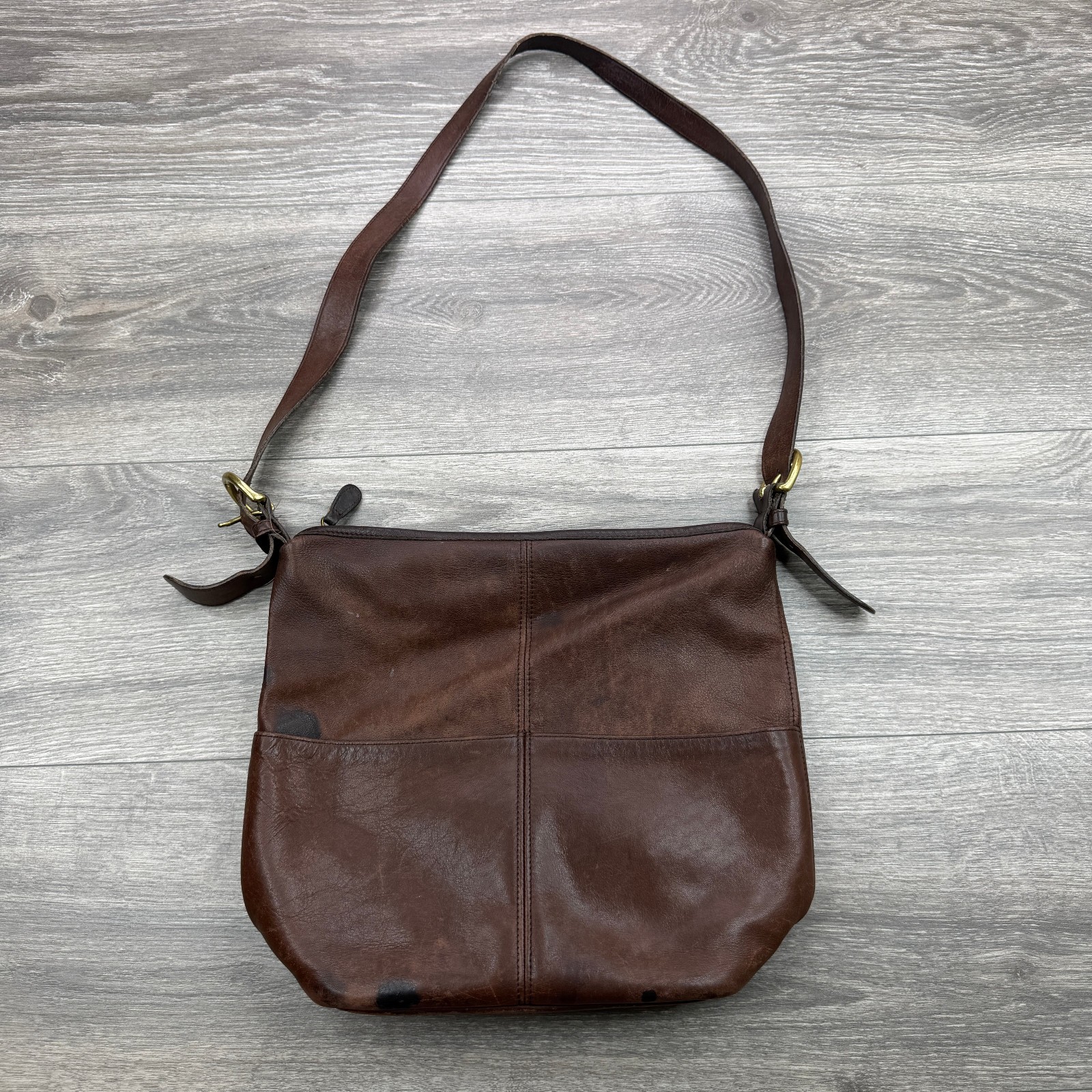 Vintage Coach 4141 Rivington Shoulder Bag Brown Leather USA Made Brass Buckle