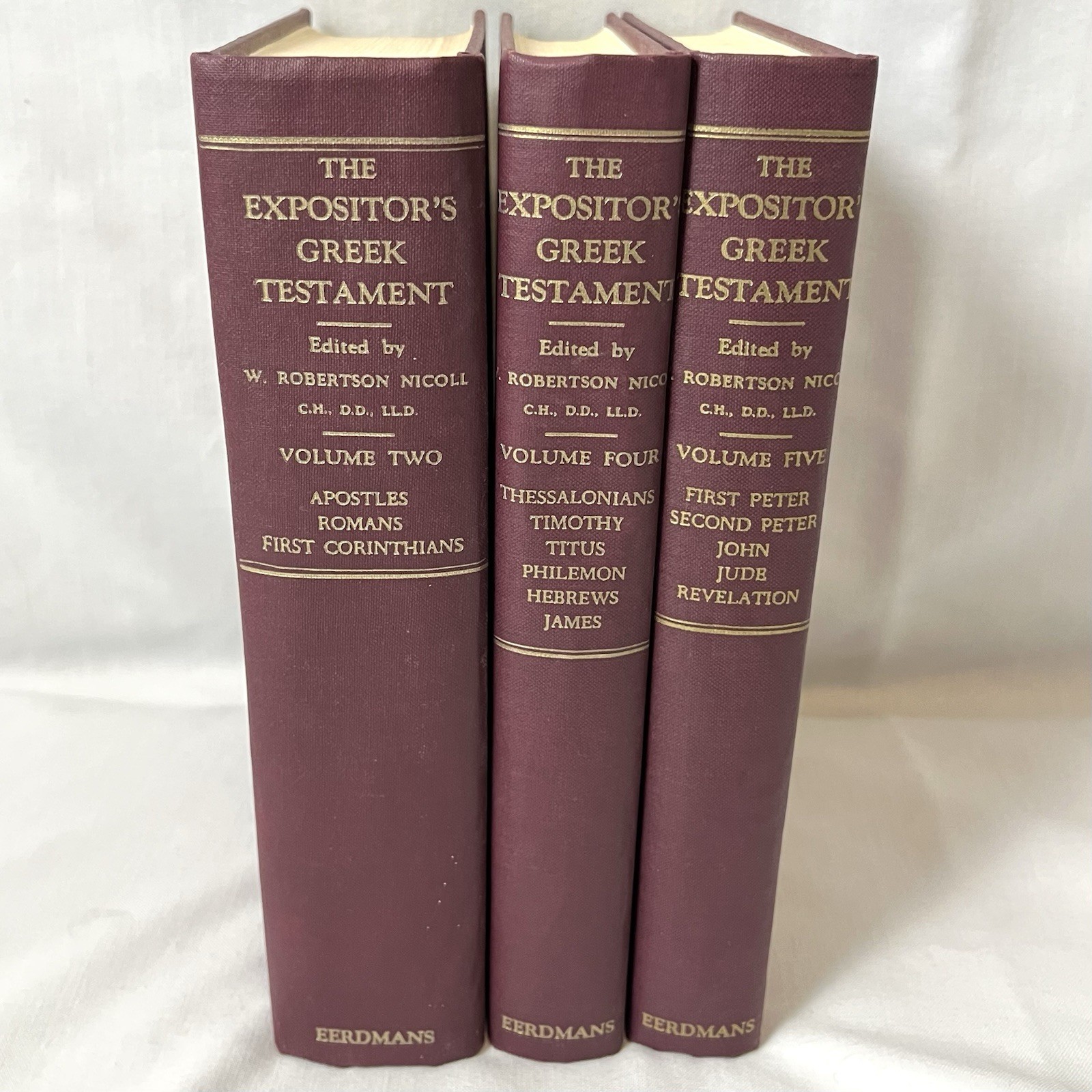 1974 Vintage Volumes 2, 4, 5 The Expositor\'s Greek Testament Eerdmans Hardback