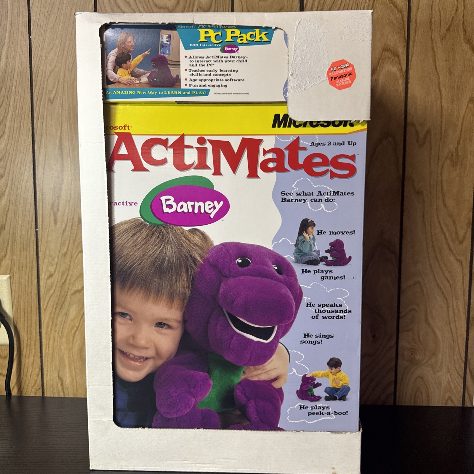Vintage 1997 Microsoft ActiMates Barney Interactive Toy & PC Pack Sealed Lot