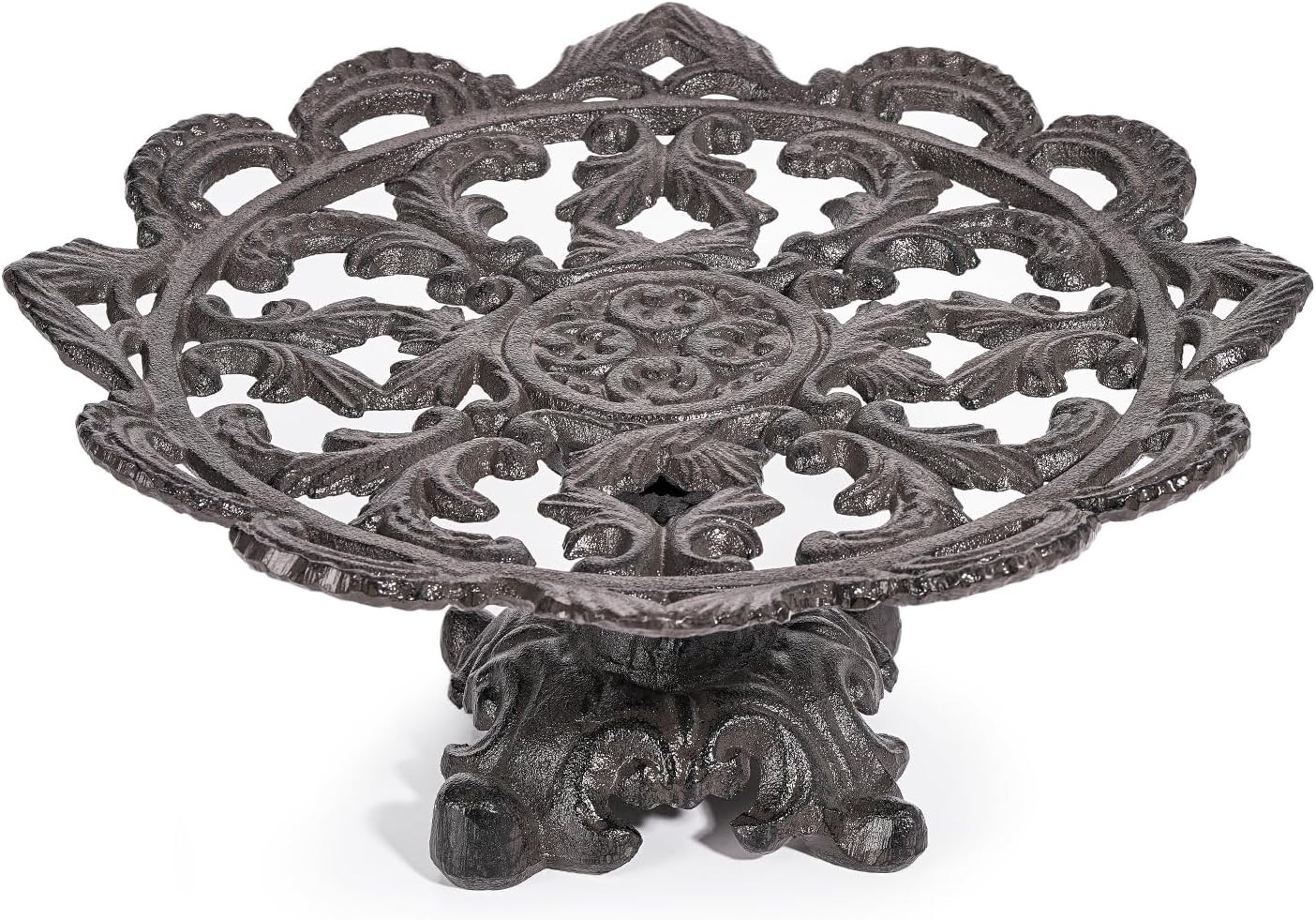 Vintage Cast Iron Cake Stand - 13in Dessert Pedestal