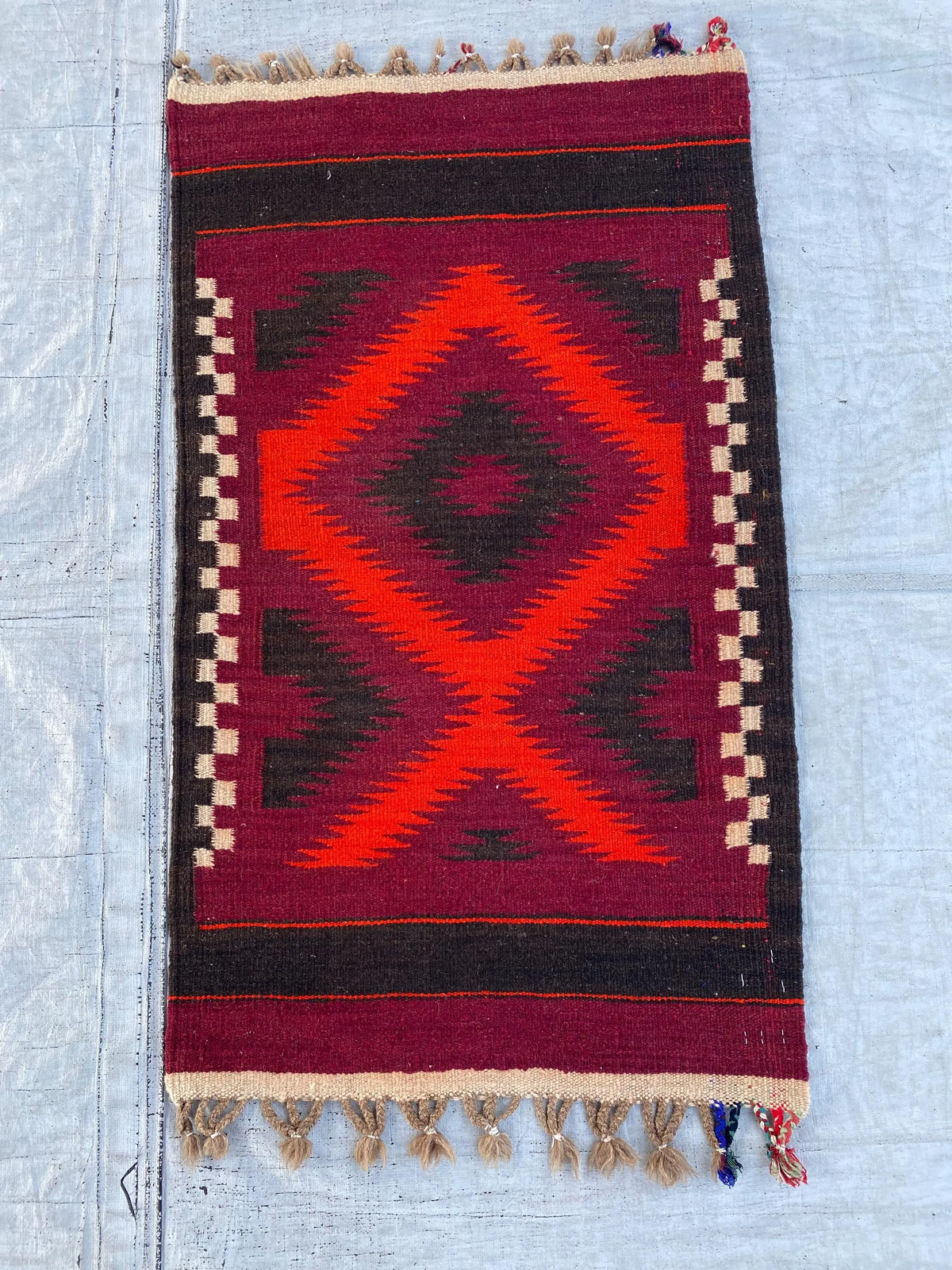 Vintage Turkmen Wool Kilim Rug 1\'11\