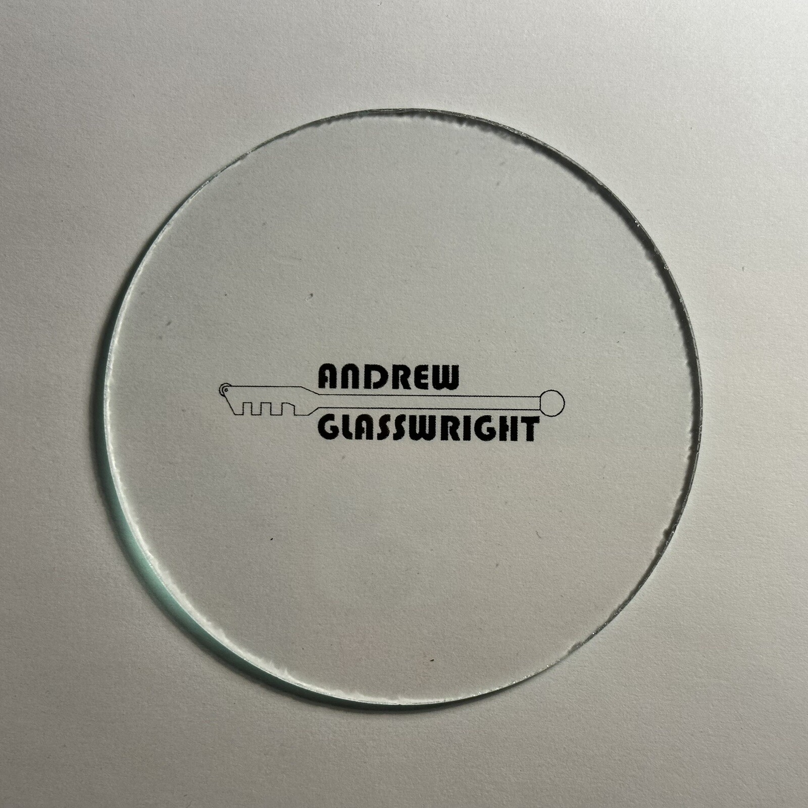 Medium Clear Glass Disk Cut to size between 2+ inch through 4 inches