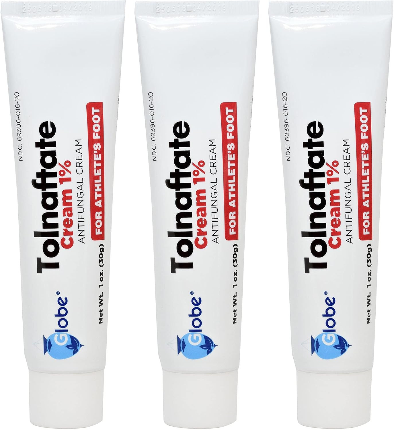 Globe Tolnaftate 1% Antifungal Cream, Athlete\'S Foot Care, 3 Pack, 1 Oz