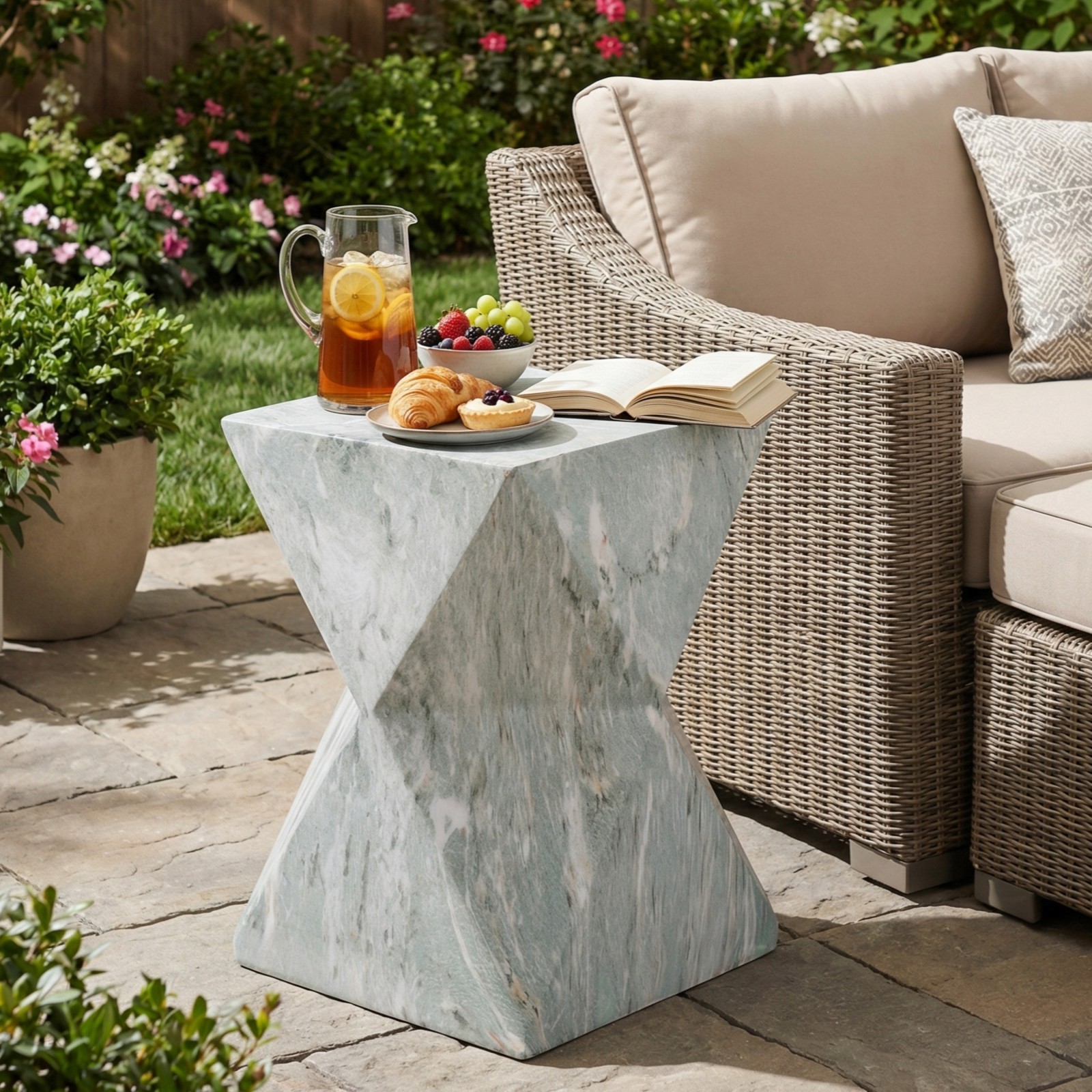 Modern Geometric MGO Side Table 18.5\