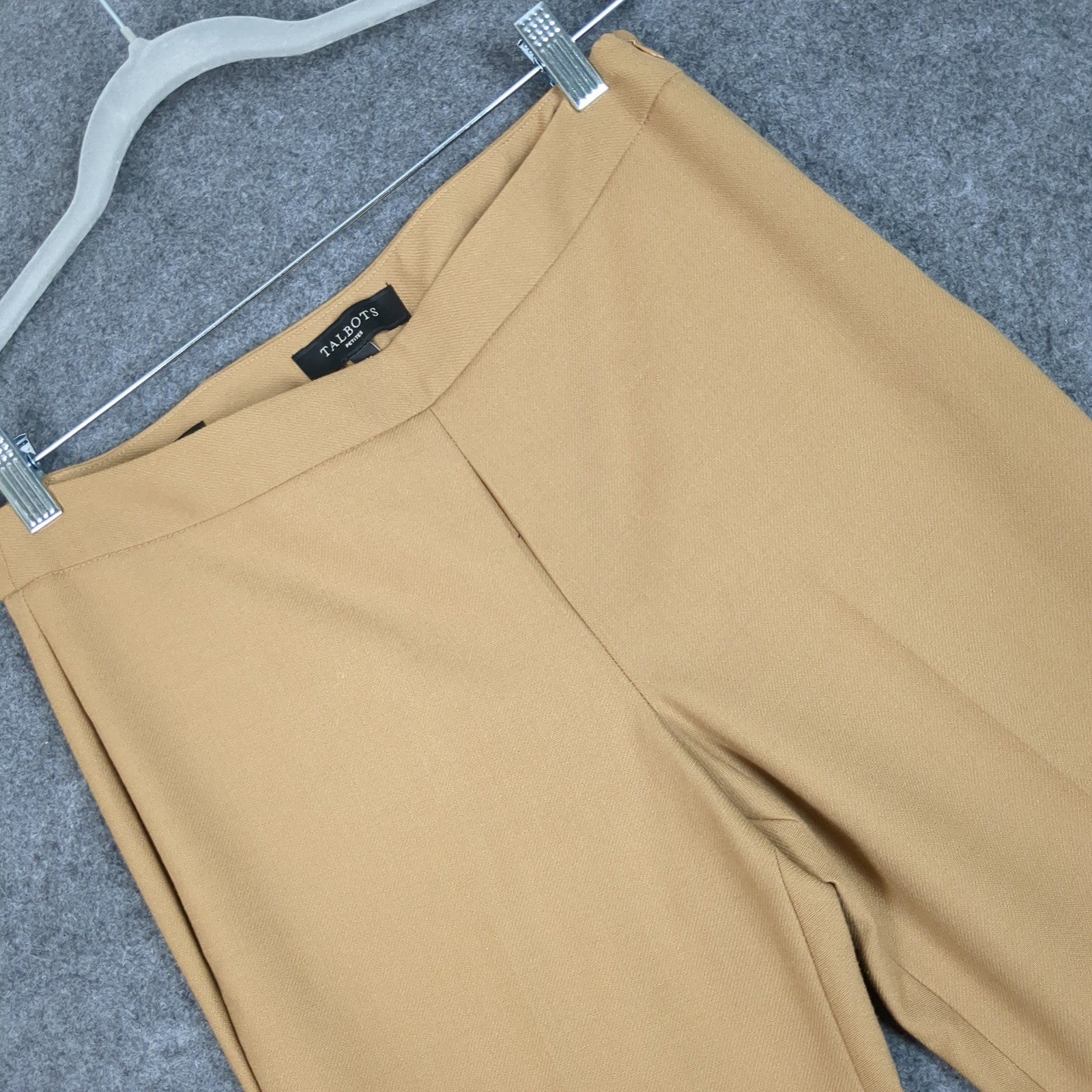 Talbots Heritage Camel Tan Slim Leg Dress Pants Womens 8P Side Zip Professional