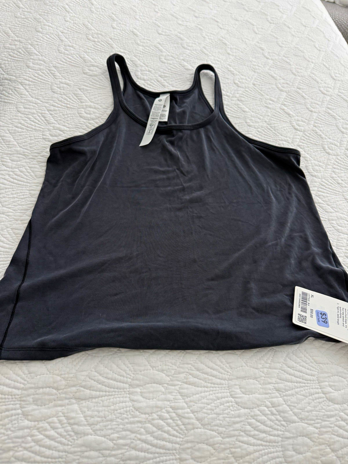 Lululemon Softstreme Drapey Tank Top Women’s XL Black Sleeveless Scoop Neck