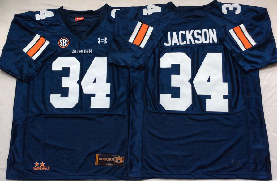5 Colors Auburn Tigers Bo jackson Jersey 34# All Stitched