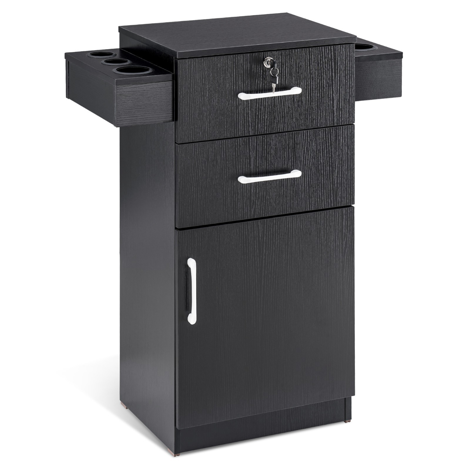 BarberPub Locking Salon Cabinet with Hair Dryer Holder Barber Stylist Station BarberPub Locking Salon Cabinet with Hair Dryer Holder Barber Stylist Station
