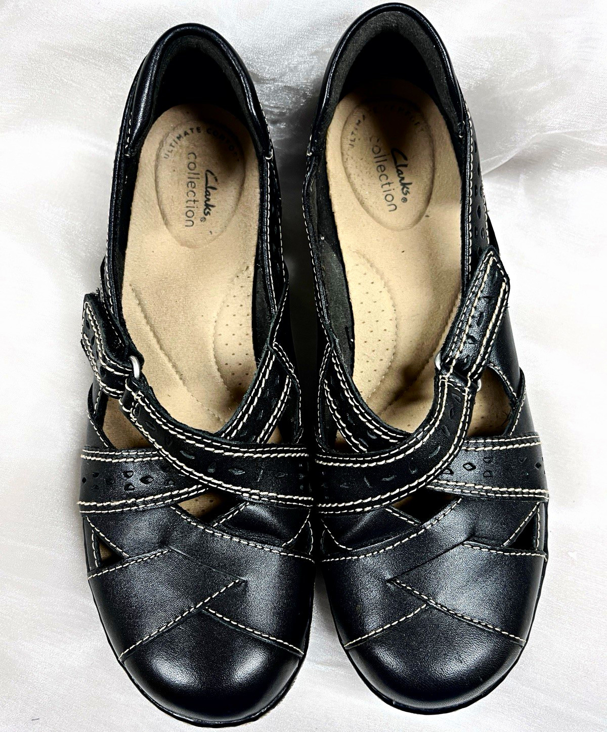 Clarks Ashland Spin Q Mary Jane Black Leather Slip-On 8.5M SO COMFORTABLE Clarks Ashland Spin Q Mary Jane Black Leather Slip-On 8.5M SO COMFORTABLE