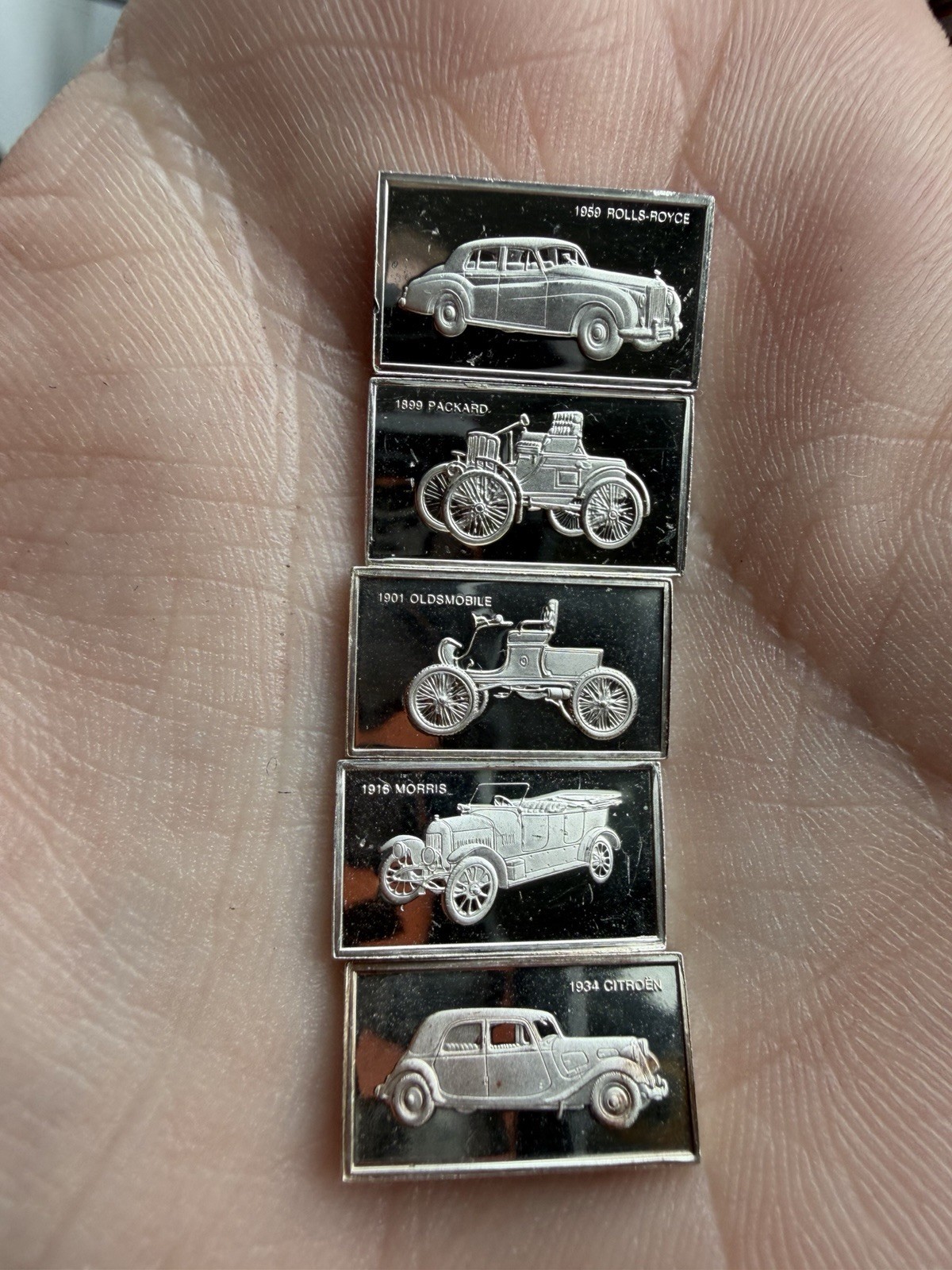 Vintage Franklin Mint Silver Mini Art Bars (Lot of 5) Vintage Franklin Mint Silver Mini Art Bars (Lot of 5)