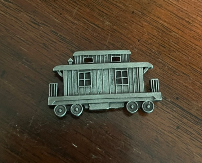 Vintage miniature Caboose Train Metal Refrigerator Magnet