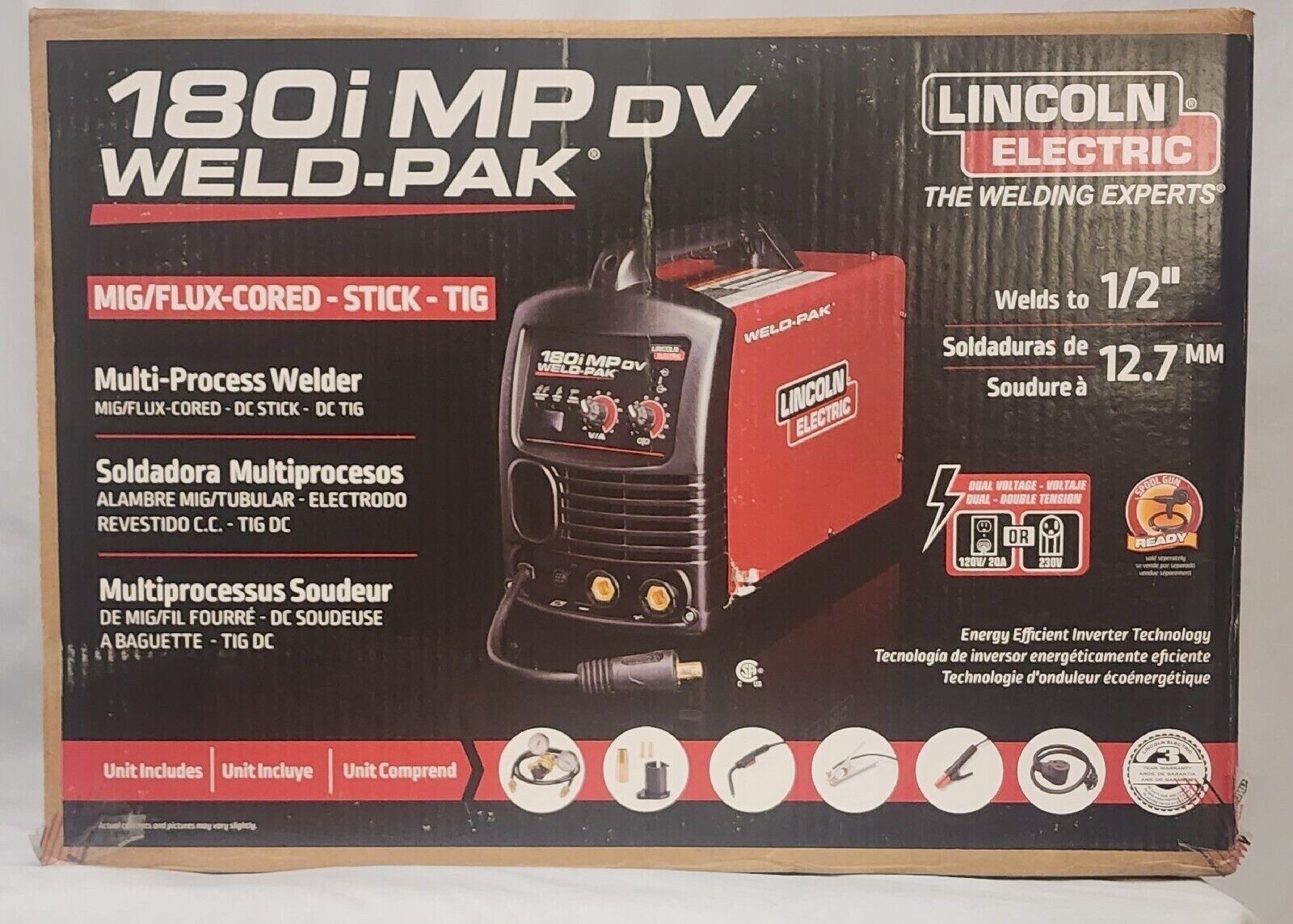 Lincoln Electric 180i MP DV Weld-Pak Mig/Flux-Cored - Stick - Tig Lincoln Electric 180i MP DV Weld-Pak Mig/Flux-Cored - Stick - Tig