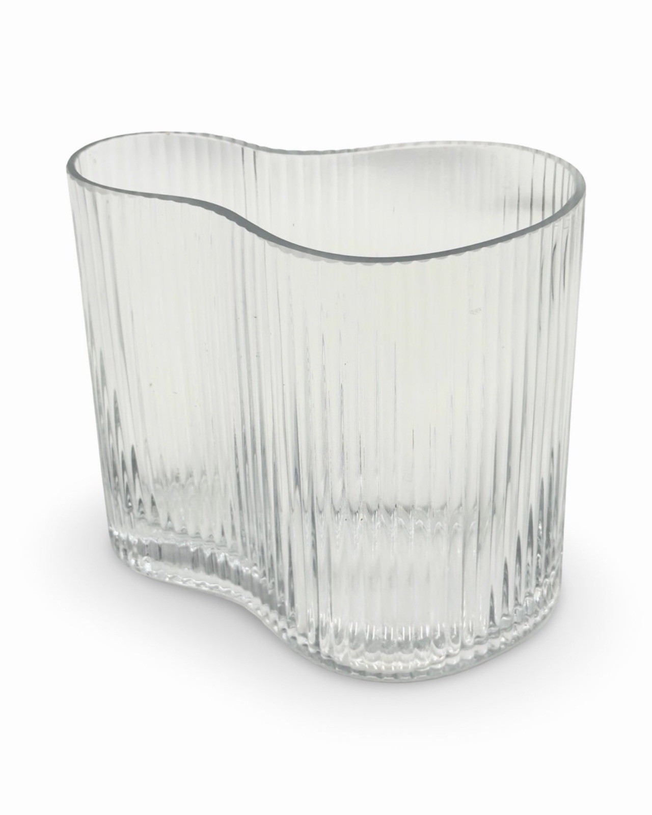 Vintage Ribbed Crystal Alvar Aalto Style Vase Vintage Ribbed Crystal Alvar Aalto Style Vase