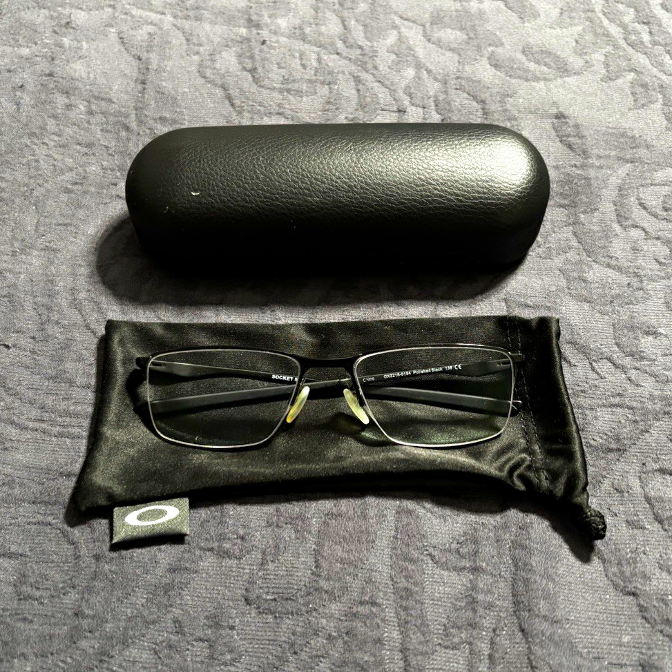 Oakley Socket 5.5 Black Rectangular Half Rim Metal Eyeglasses Frames Oakley Socket 5.5 Black Rectangular Half Rim Metal Eyeglasses Frames