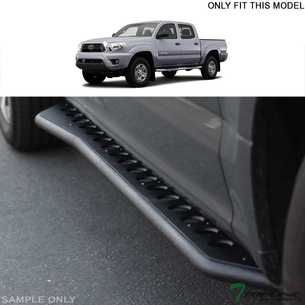 Topline For 2005-2023 Toyota Tacoma Double Rock Slider Step Bars - Textured Blk
