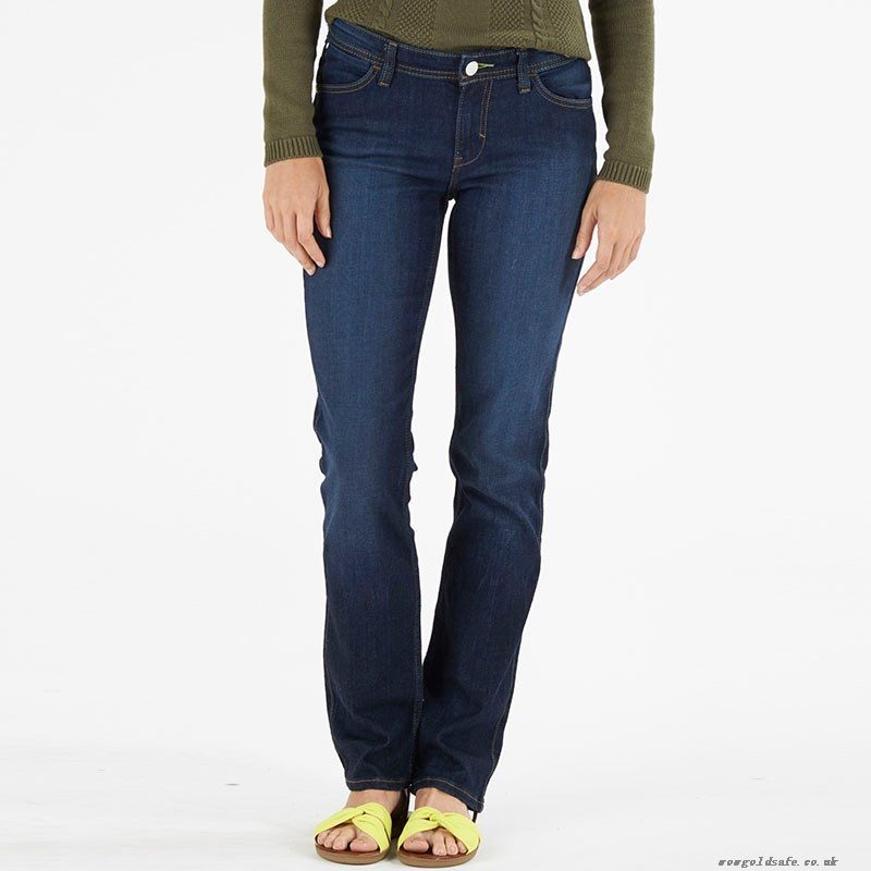 SALE @ L L BEAN Straight Fit Denim Scroll Pocket Blue Jeans Pants Womens Size 10