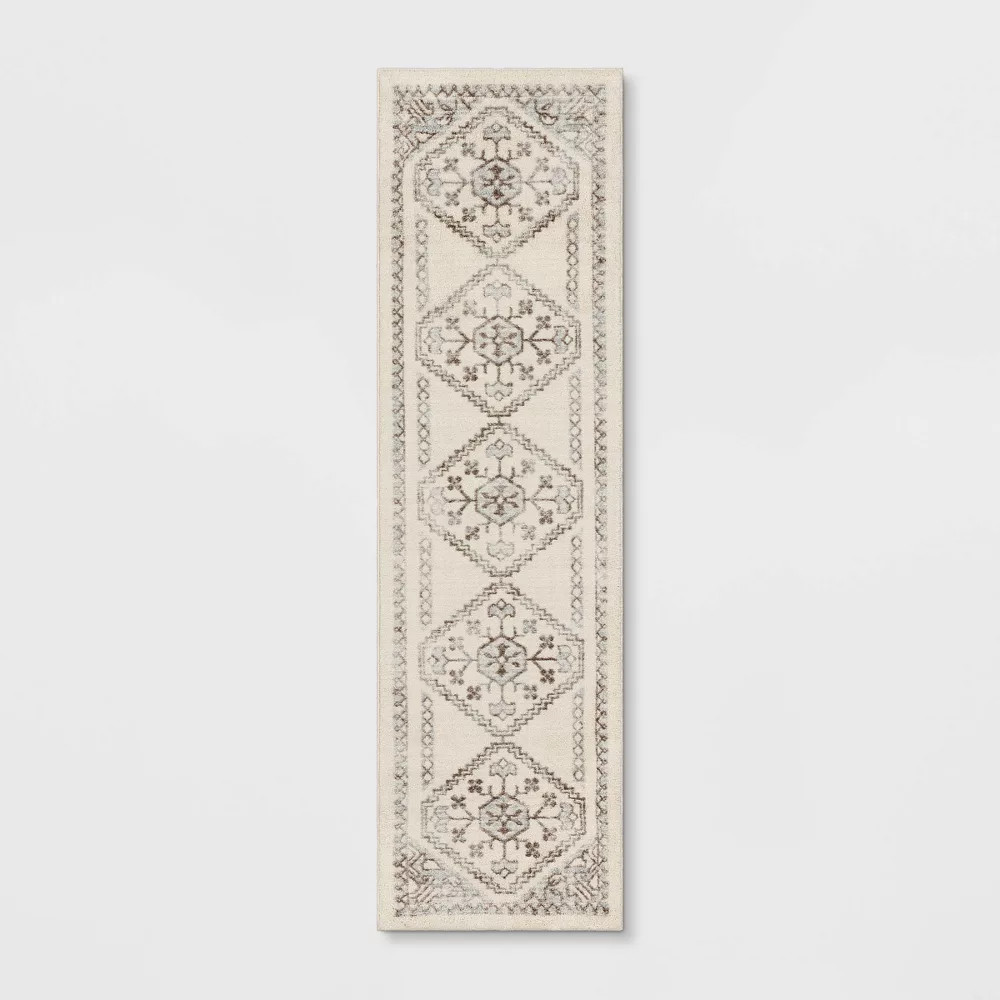 2'x7' Washable Runner Kensington Persian Style Cream Rug Cream - Threshold