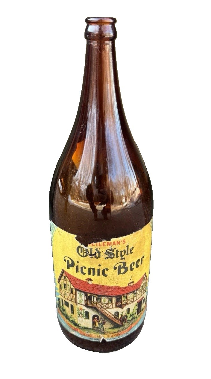1934 Old Style Picnic Beer Vintage Beer Bottle RARE G. Heileman Brewing Co