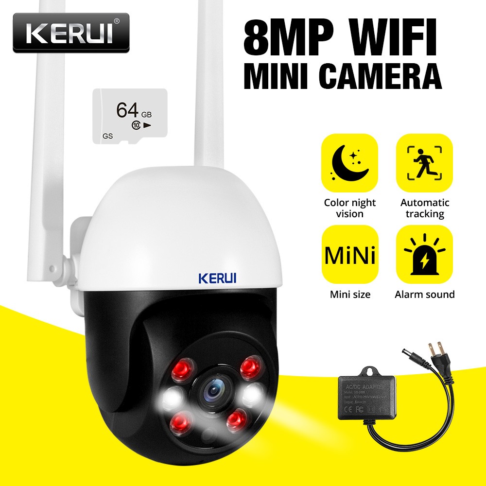 KERUI Wireless WiFi 8MP Monitor Camera Night Vision Indoor Outdoor Security Cam KERUI Wireless WiFi 8MP Monitor Camera Night Vision Indoor Outdoor Security Cam