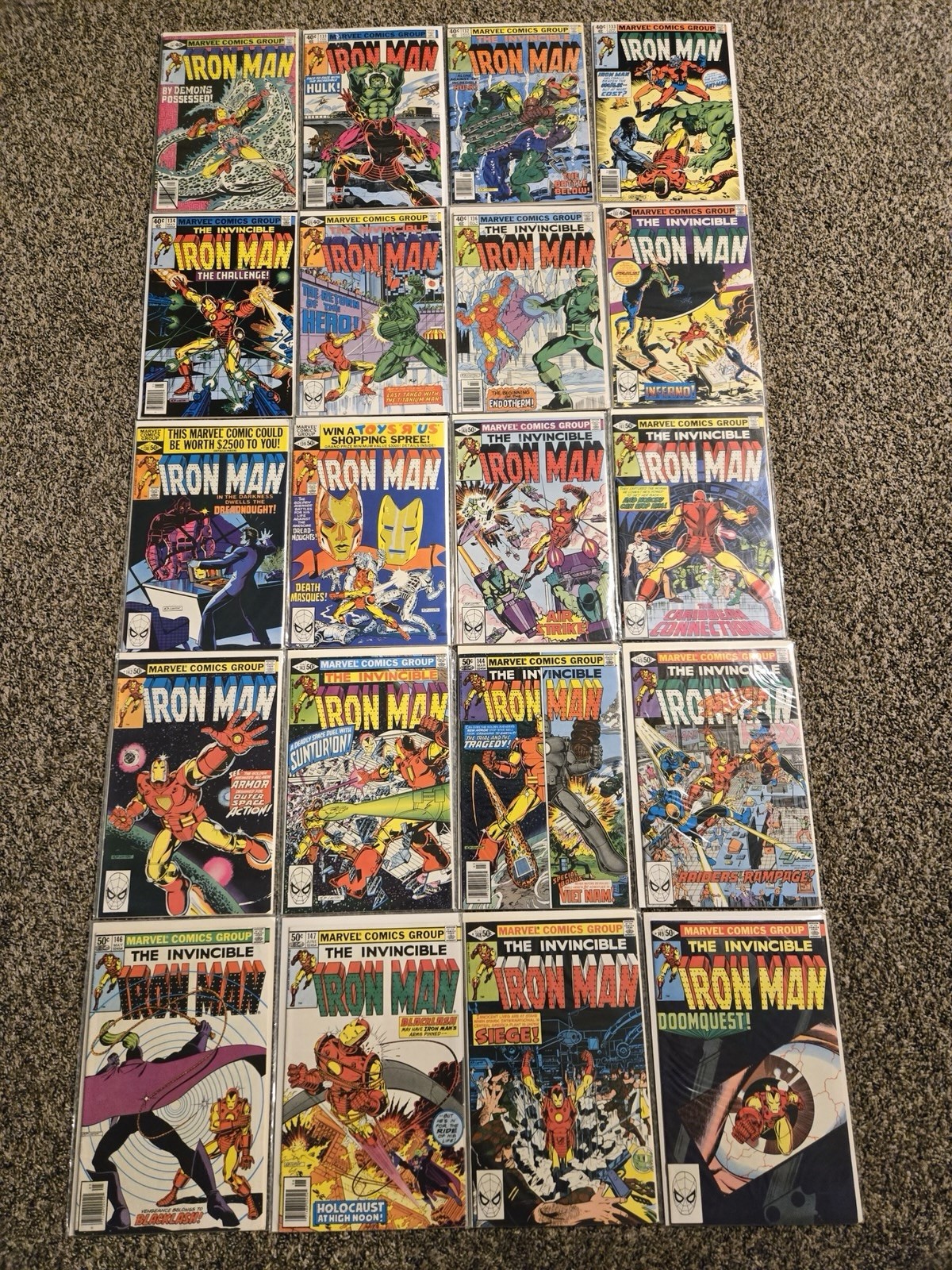 Iron Man #130-216, 218-318, 321-332. Marvel Comics January 1980 Huge Warmachine