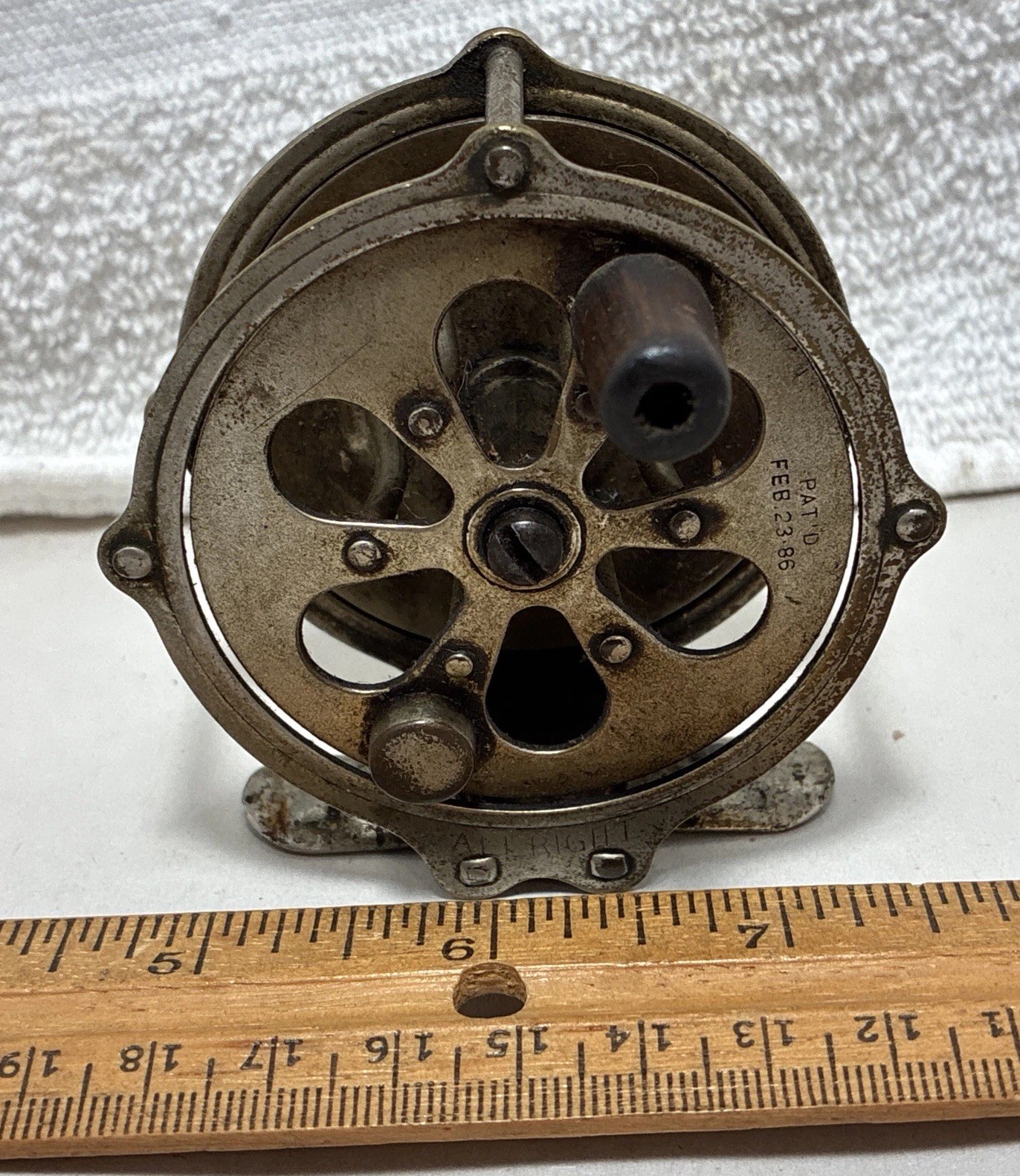 Antique Meisselbach ALLRIGHT 120 Fly Fishing Reel Patent 1896