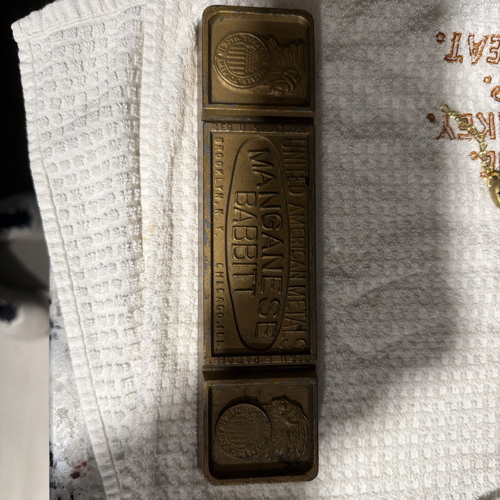 United American Metals Manganese Babbitt Ingot Metals 4lbs+ Vintage