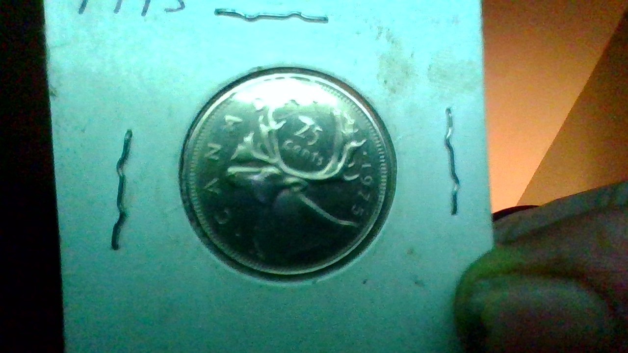 1975 Canada Quarter Extreme Die Rotation Error Canadian Coin 1975 Canada Quarter Extreme Die Rotation Error Canadian Coin