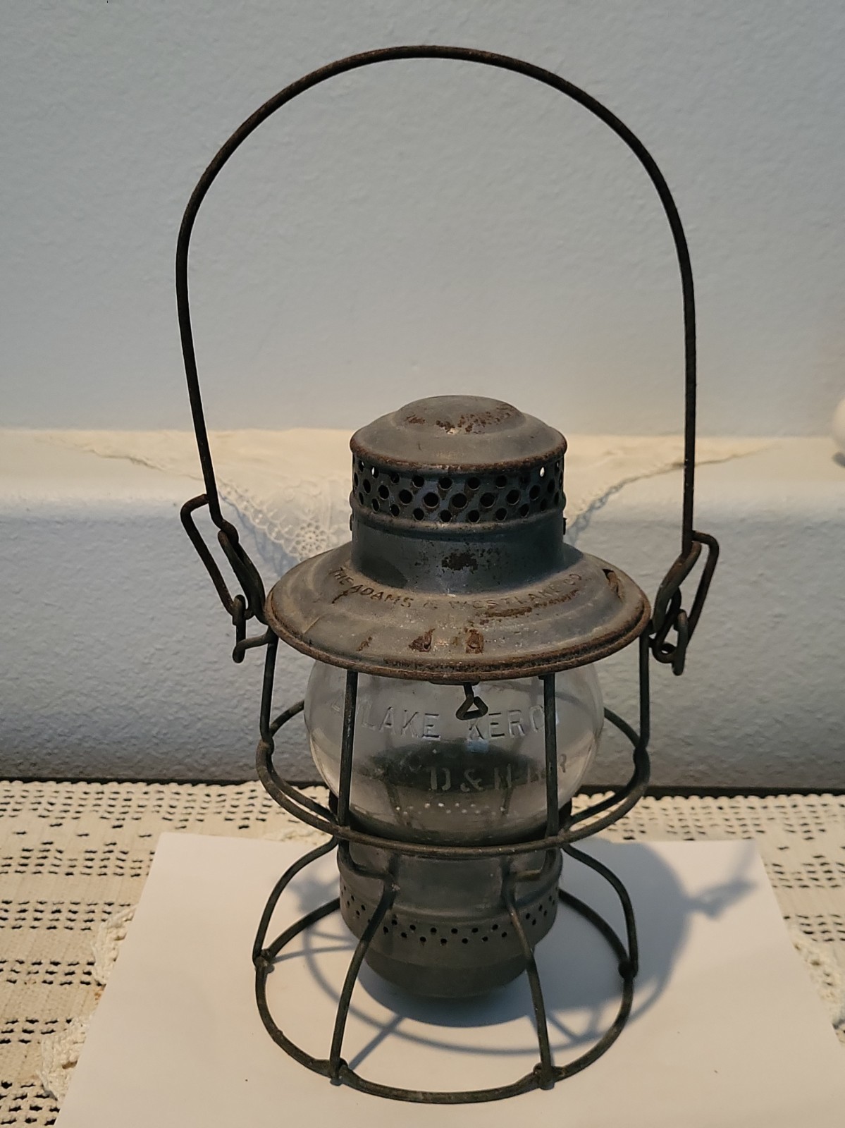 Antique Adlake Kero D&H Delaware and Hudson Railroad Lantern Lamp Clear Globe Antique Adlake Kero D&H Delaware and Hudson Railroad Lantern Lamp Clear Globe