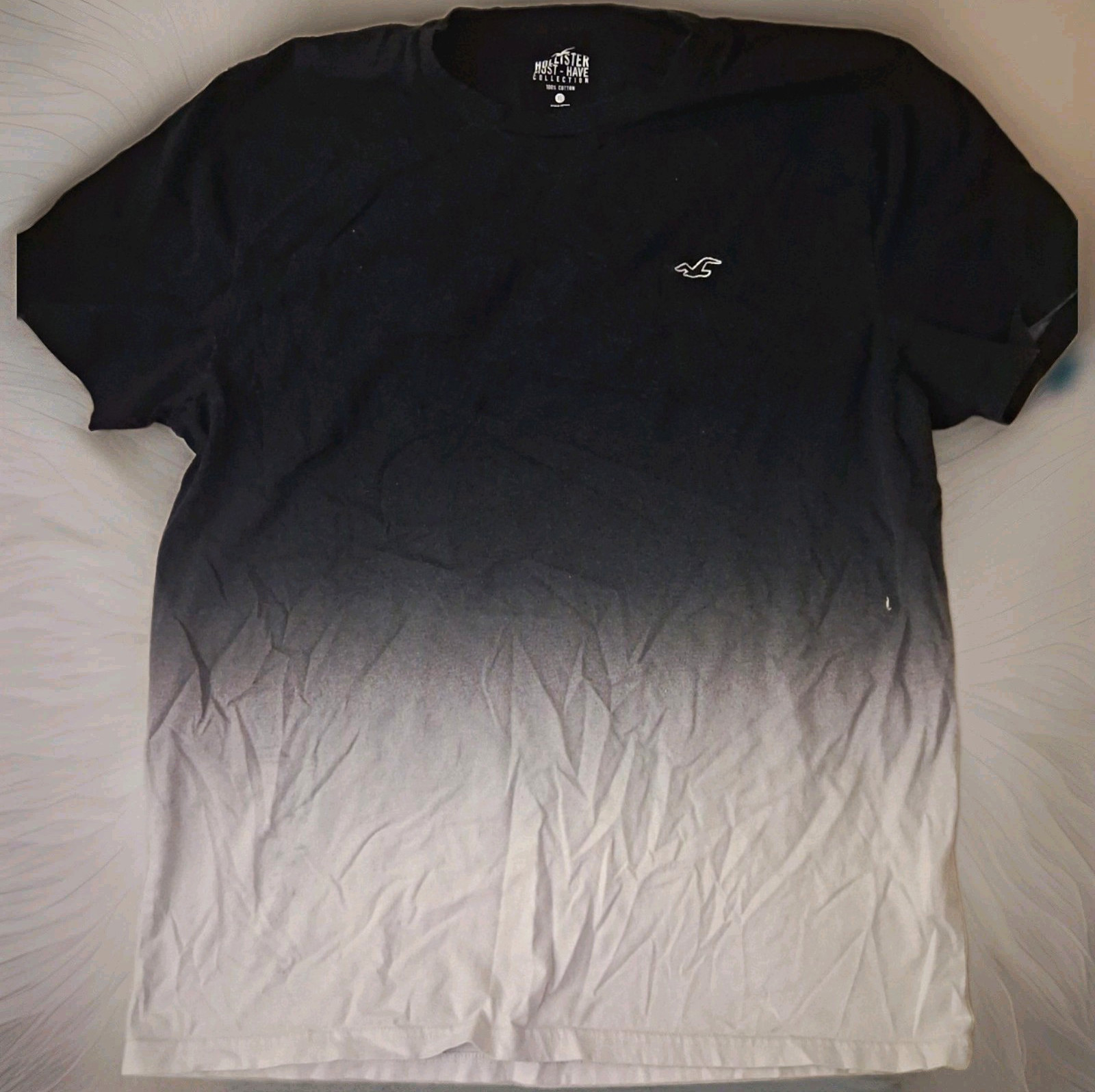 Hollister Must-Have Collection Gradient Black/White Crew Neck Tee Cotton XL