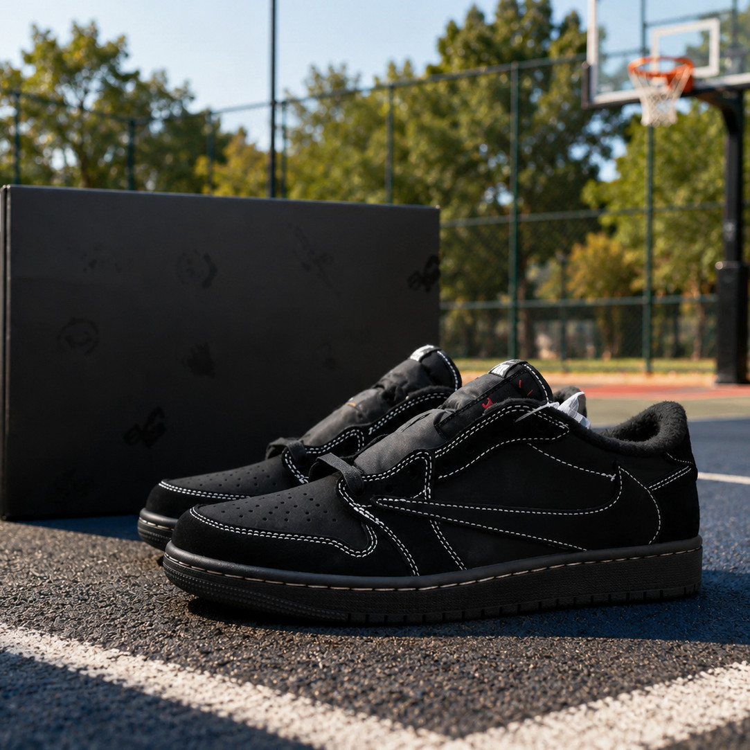 MEN - Size US Black Phantom Travis Sc0tt x Jordan 1 Retro DM7866-001