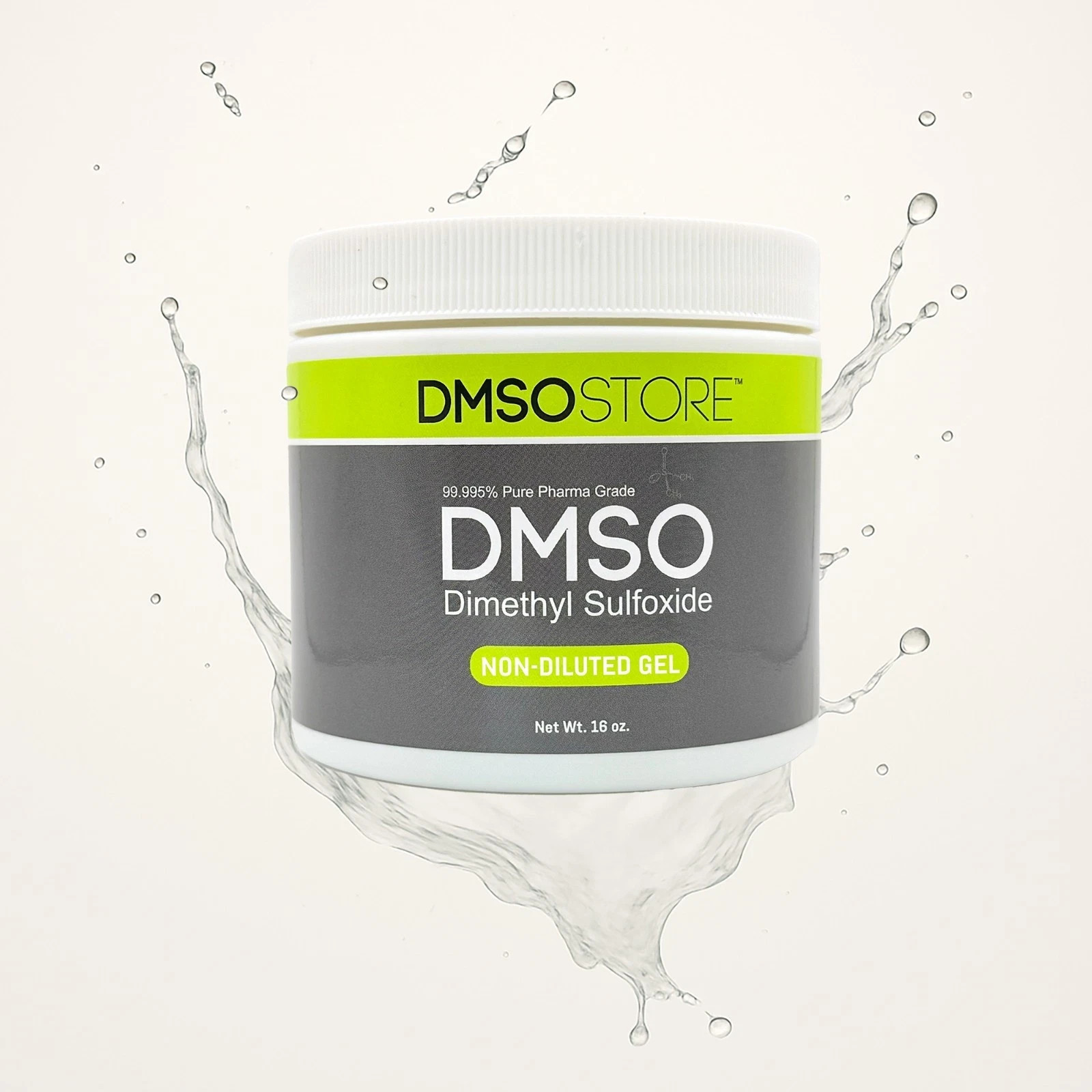 DMSO Gel 16 oz. Non-diluted 99.995% Low odor Pharma grade Dimethyl Sulfoxide DMSO Gel 16 oz. Non-diluted 99.995% Low odor Pharma grade Dimethyl Sulfoxide