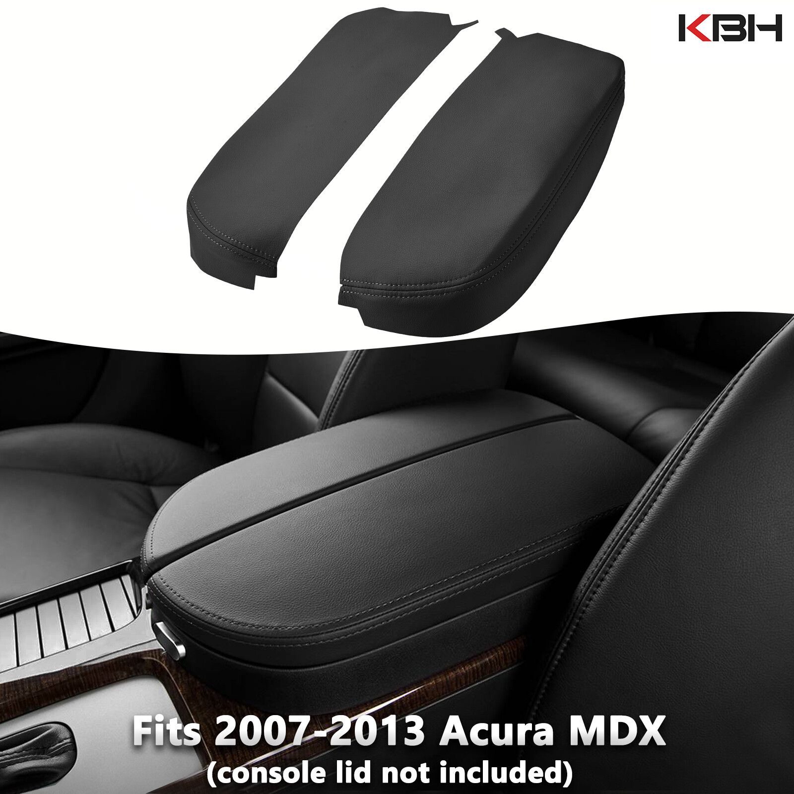 Fits 2007-2013 Acura MDX Leather Center Console Lid Armrest Cover Trim Black Fits 2007-2013 Acura MDX Leather Center Console Lid Armrest Cover Trim Black