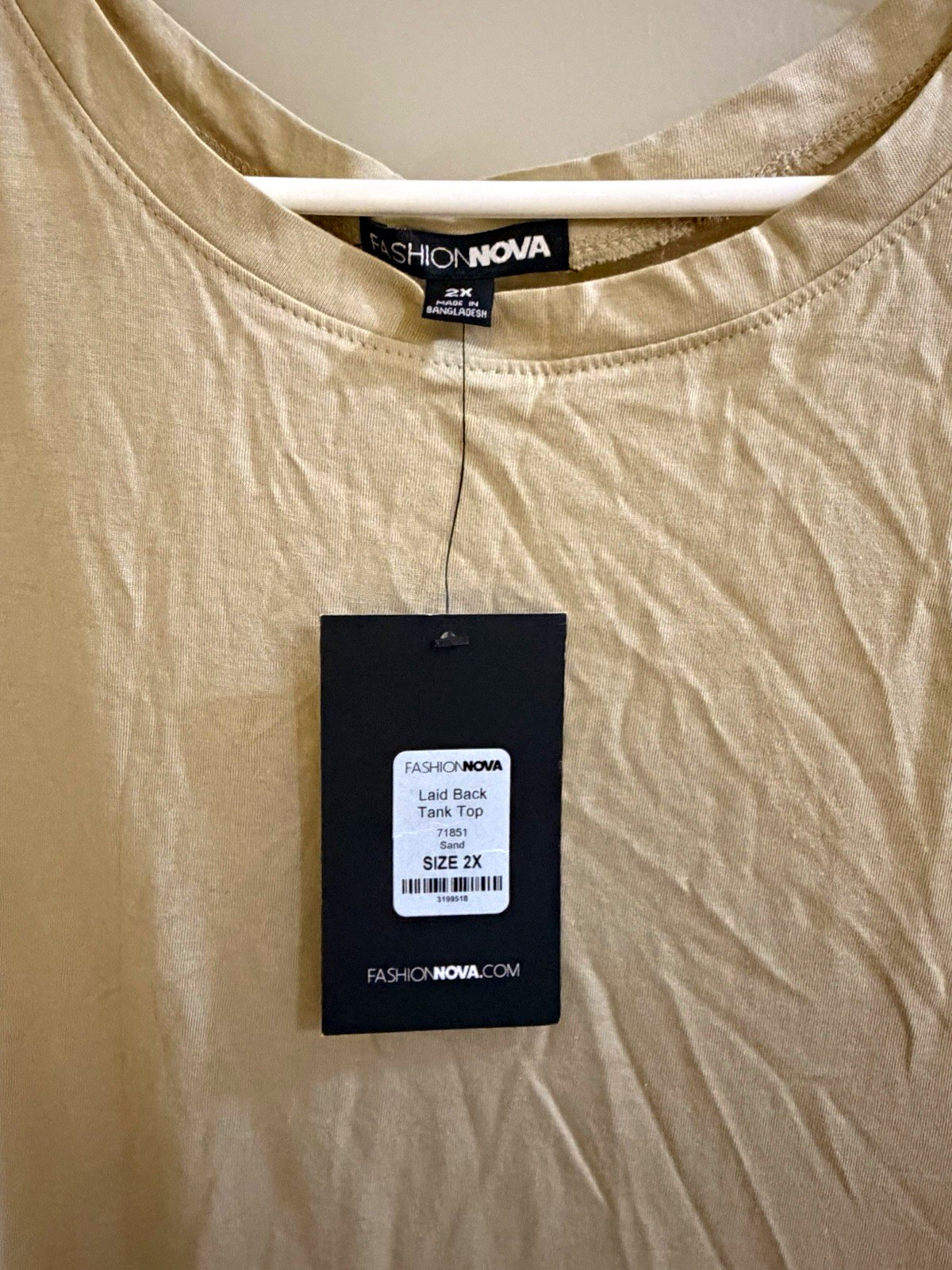 Fashion Nova Women’s Plus 2X Beige Solid Cotton Knit Crew Neck Tank Top Fashion Nova Women’s Plus 2X Beige Solid Cotton Knit Crew Neck Tank Top