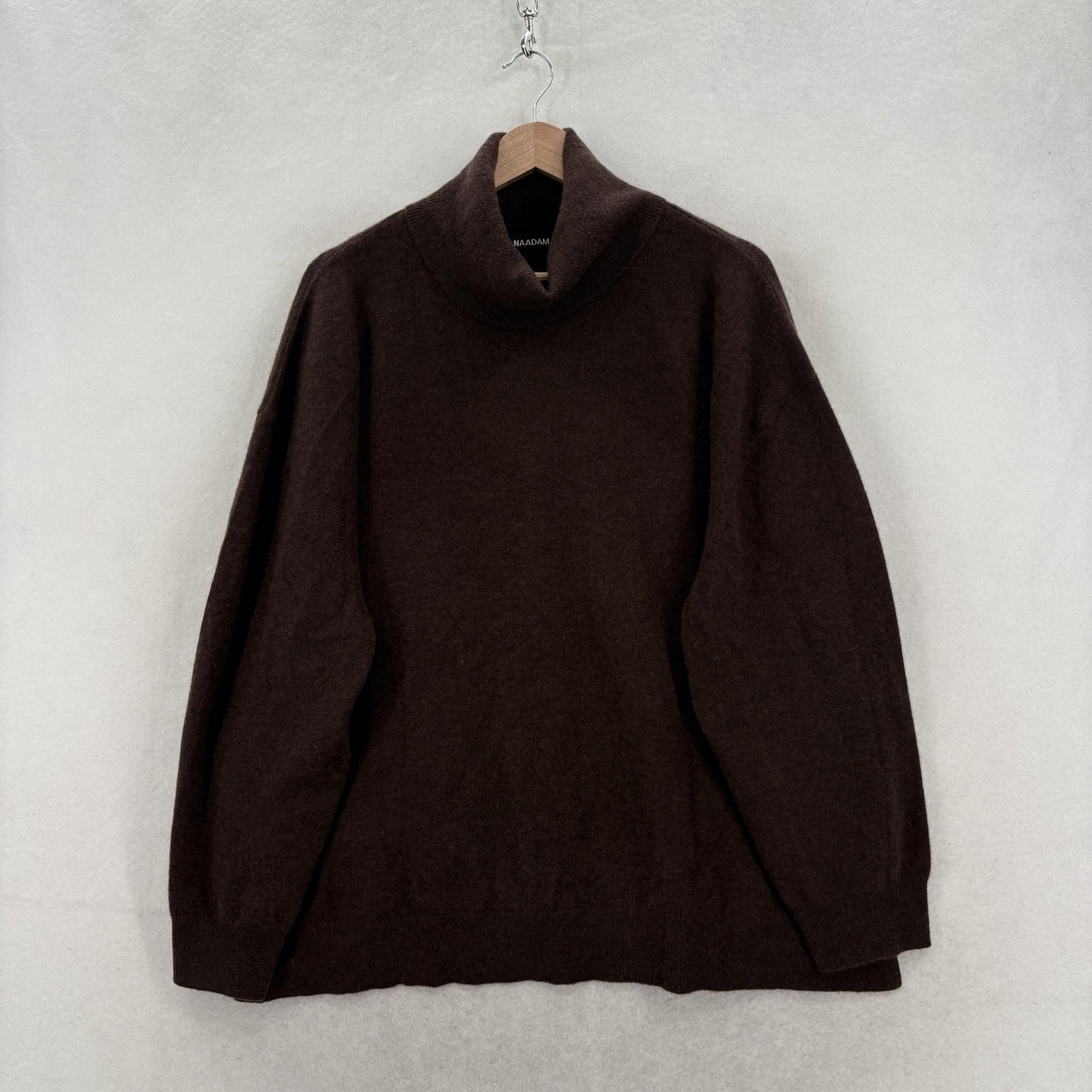 Naadam Sweater Womens 2X Brown Cashmere Turtleneck Relaxed Knit Long Sleeve Soft