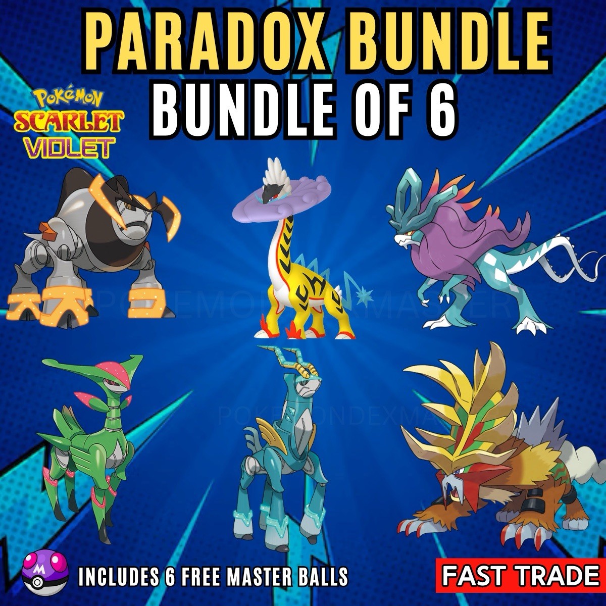 BEST 6 PARADOX POKEMON BUNDLE ⭐️ 6IV, MAX EVS ⭐️ Pokemon Scarlet & Violet