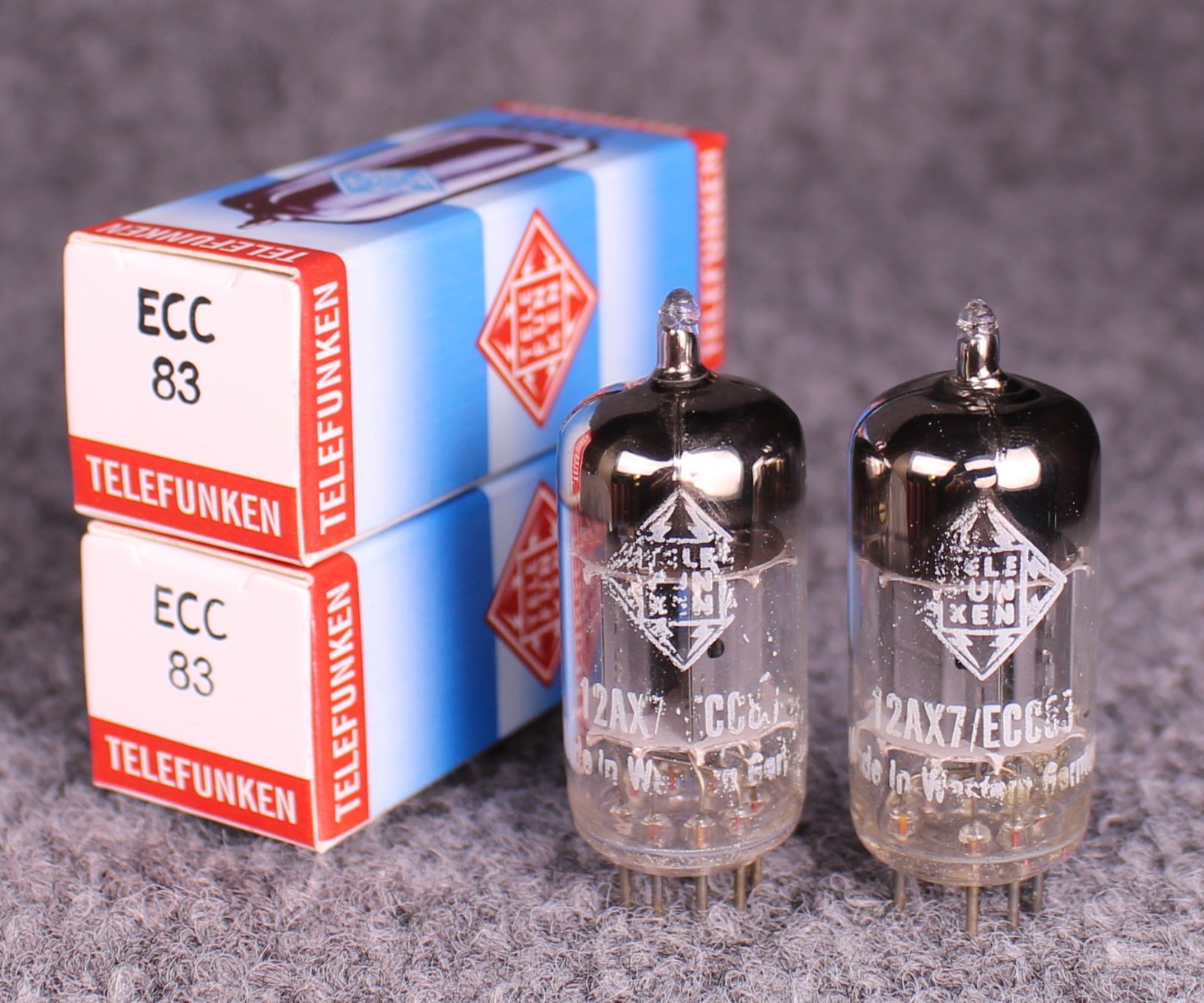 (2) Siemens (Telefunken Brand) 12AX7/ECC83 Tubes ~ MATCHED PAIR ~ TEST STRONG