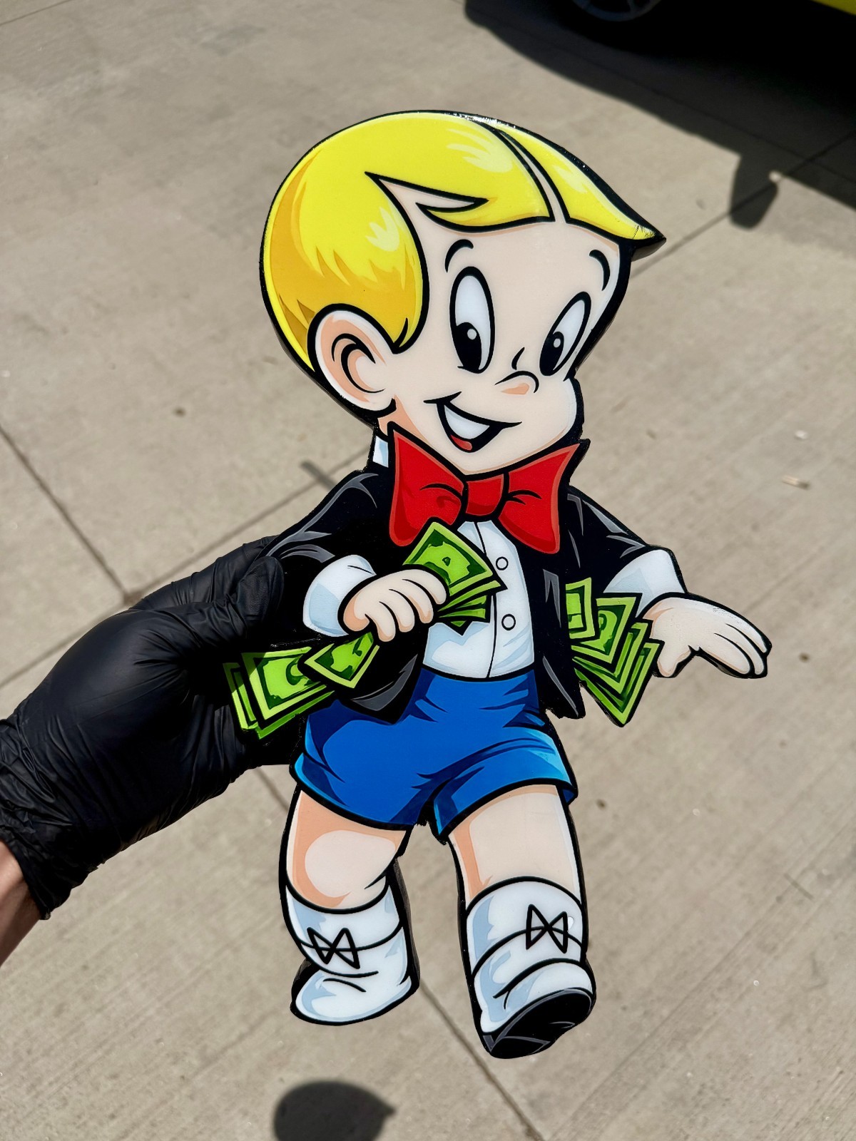 Richie Rich Inspired Glitter Epoxy Wall Art – Money Moves Edition