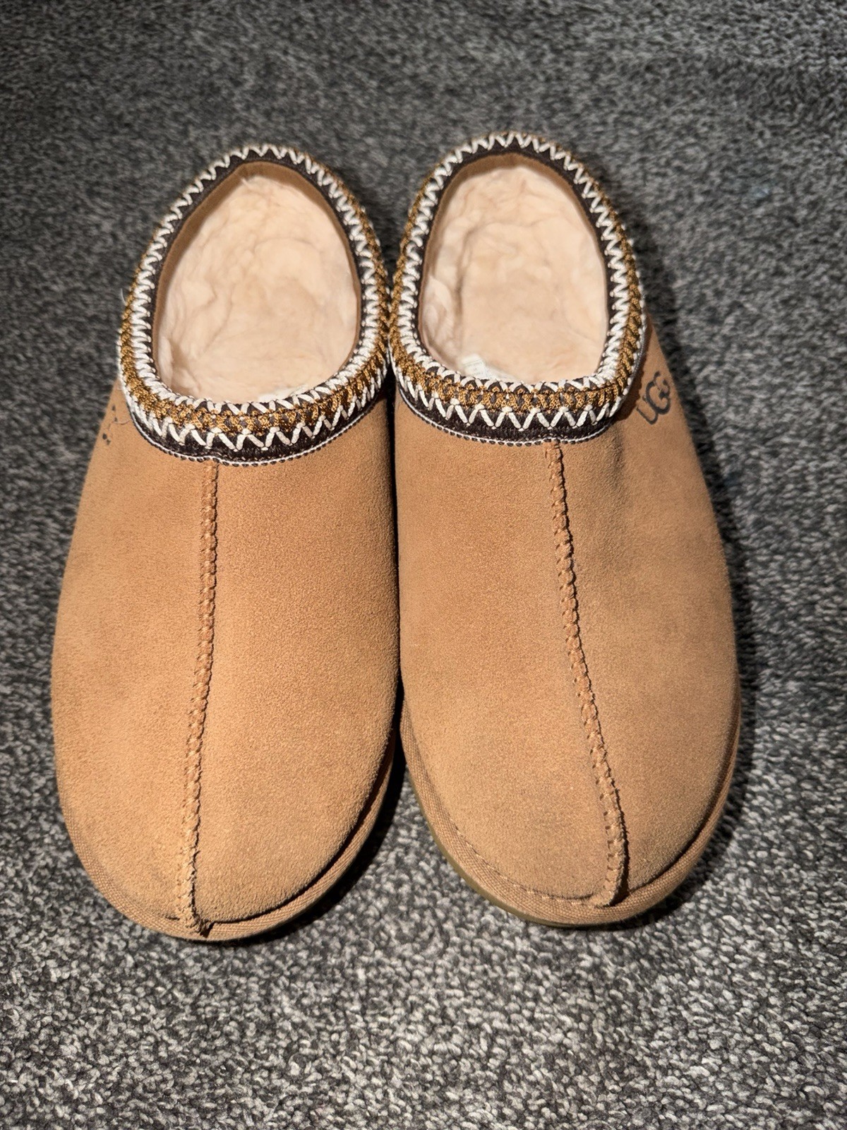 UGG Scuffette 5955 Women’s US 9 Brown Suede Sheepskin Lined Rubber Slipper