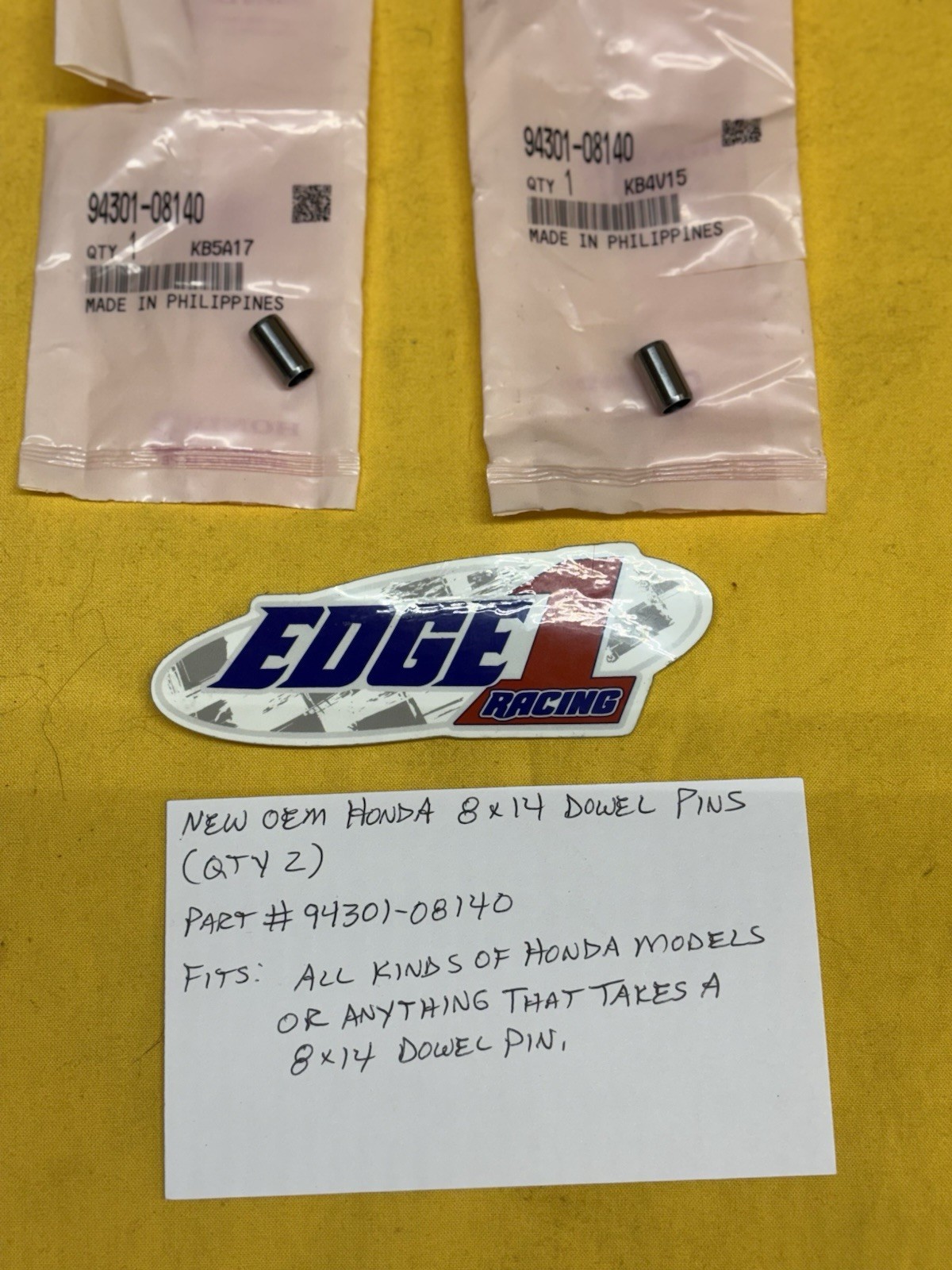 OEM HONDA 8x14 DOWEL PINS (qty 2) ATC70,TRX 400EX, 300EX, RECON (94301-08140) OEM HONDA 8x14 DOWEL PINS (qty 2) ATC70,TRX 400EX, 300EX, RECON (94301-08140)