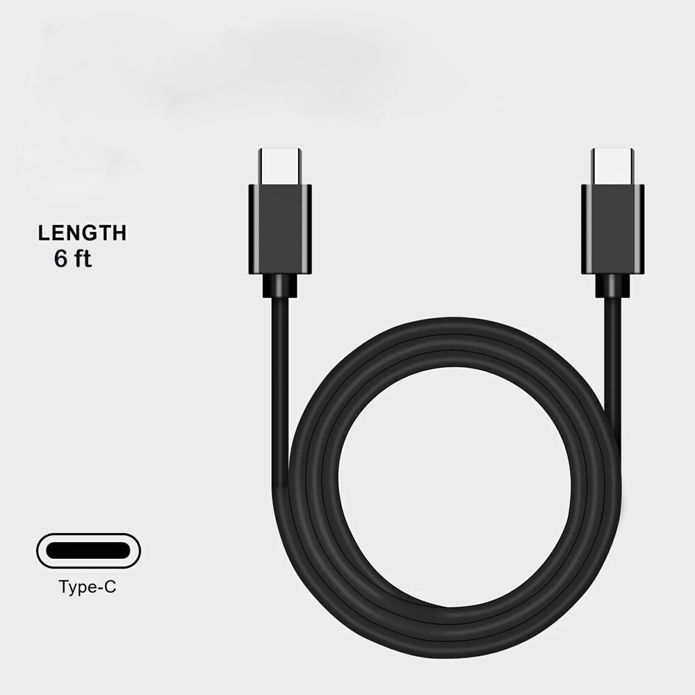 Universal 6FT Cable USB-C to USB C Type-C Fast Charging Data SYNC Charger Cord