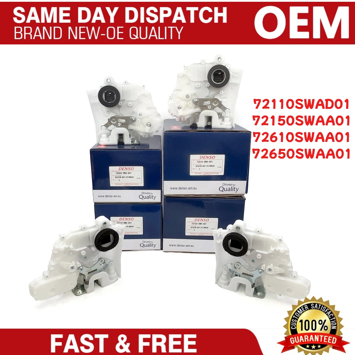 OEM NEW Set Of 4 Power Door Lock Latch Actuators Fits For HONDA CRV 2007-2011 US