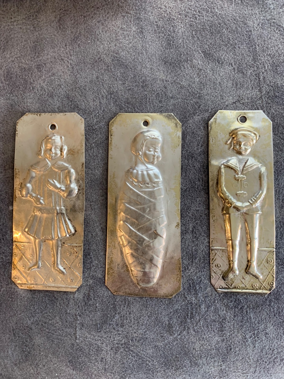 Vintage Greek Tamata from orthodox church ( set of three) tin