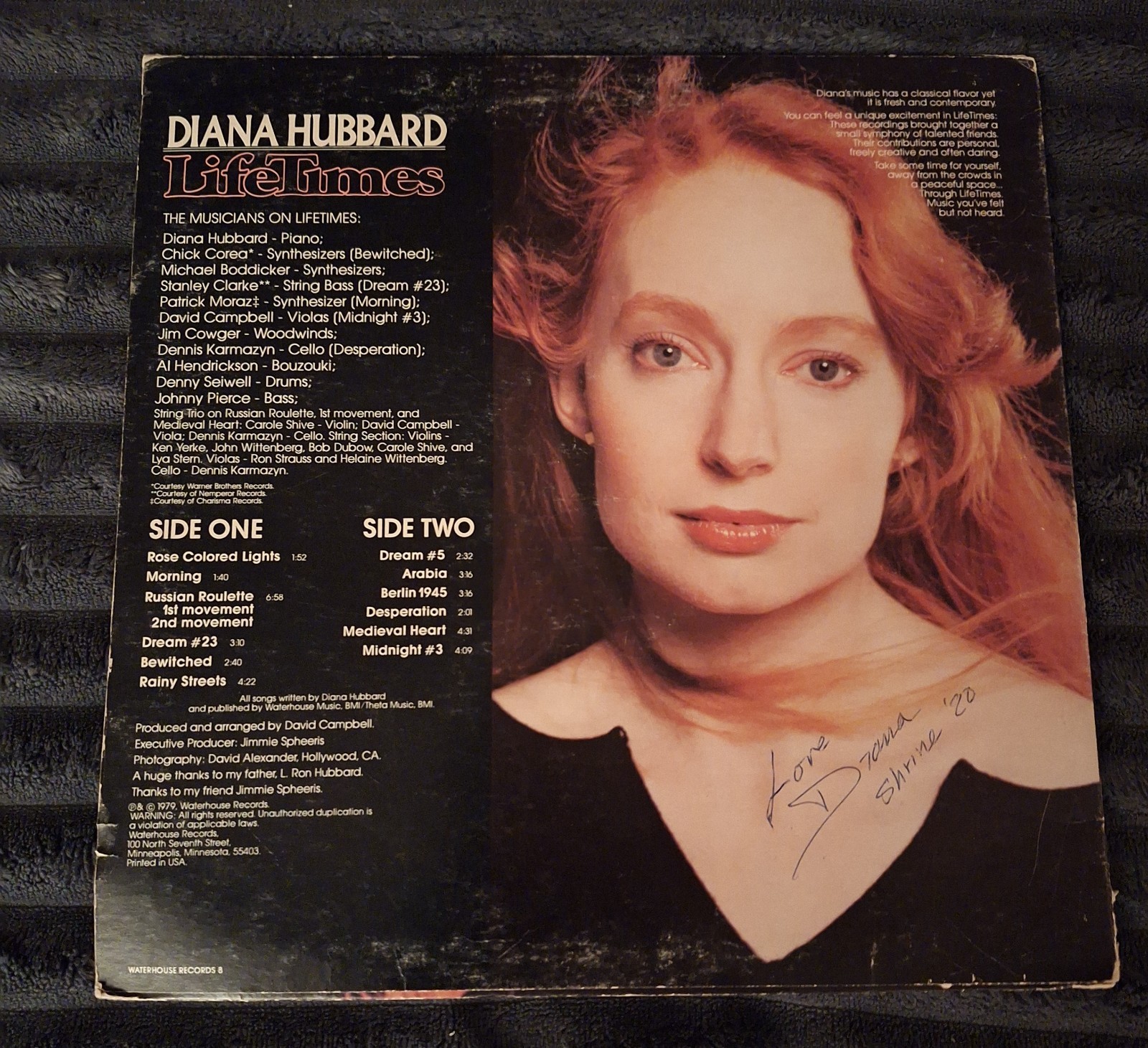 RARE Signed Diana Hubbard LifeTimes Vinyl LP Misprint Label - Scientology