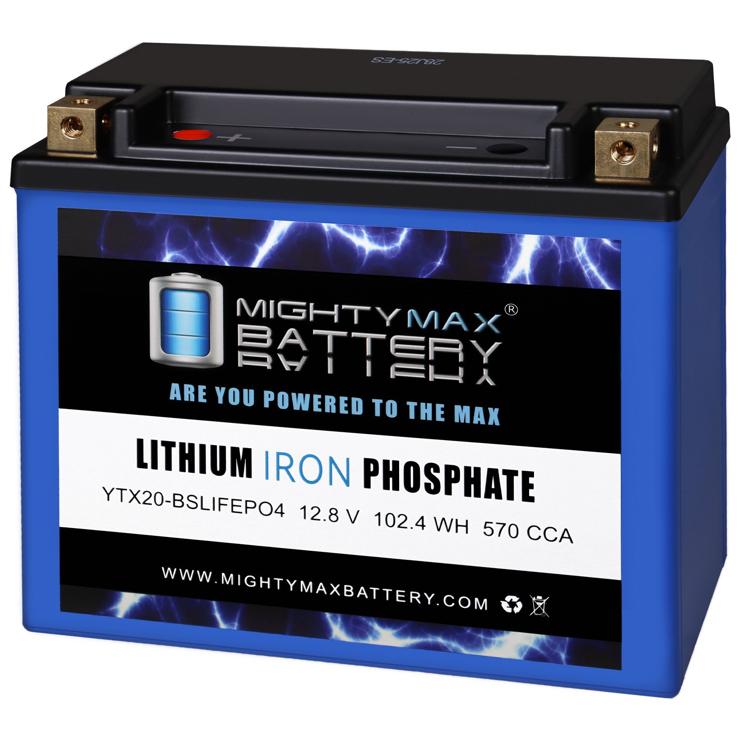Mighty Max YTX20-BS Lithium Battery Replaces Harley Davidson / Buell / Indian